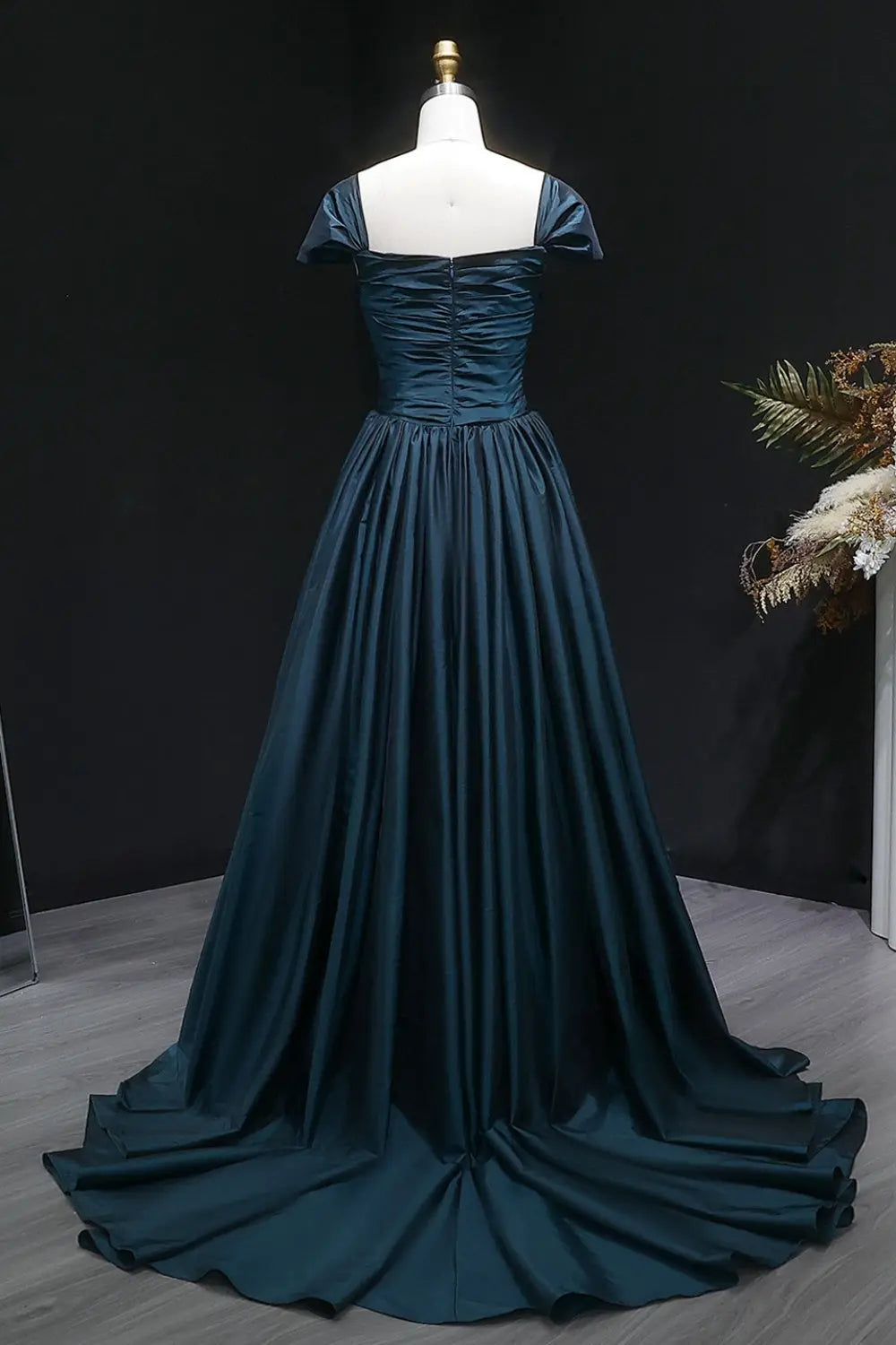 Metallica Orange Off-Shoulder Satin Mermaid Evening Dress SF491 Sheer Fairy