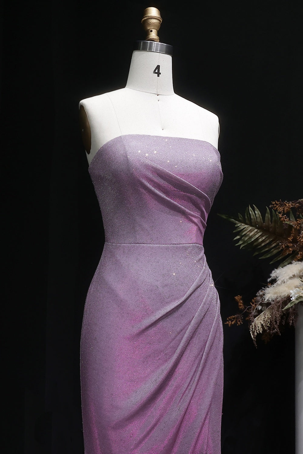 Blushy Sequin Strapless Slim Sheath Prom Dress SH500 Sheer Fairy