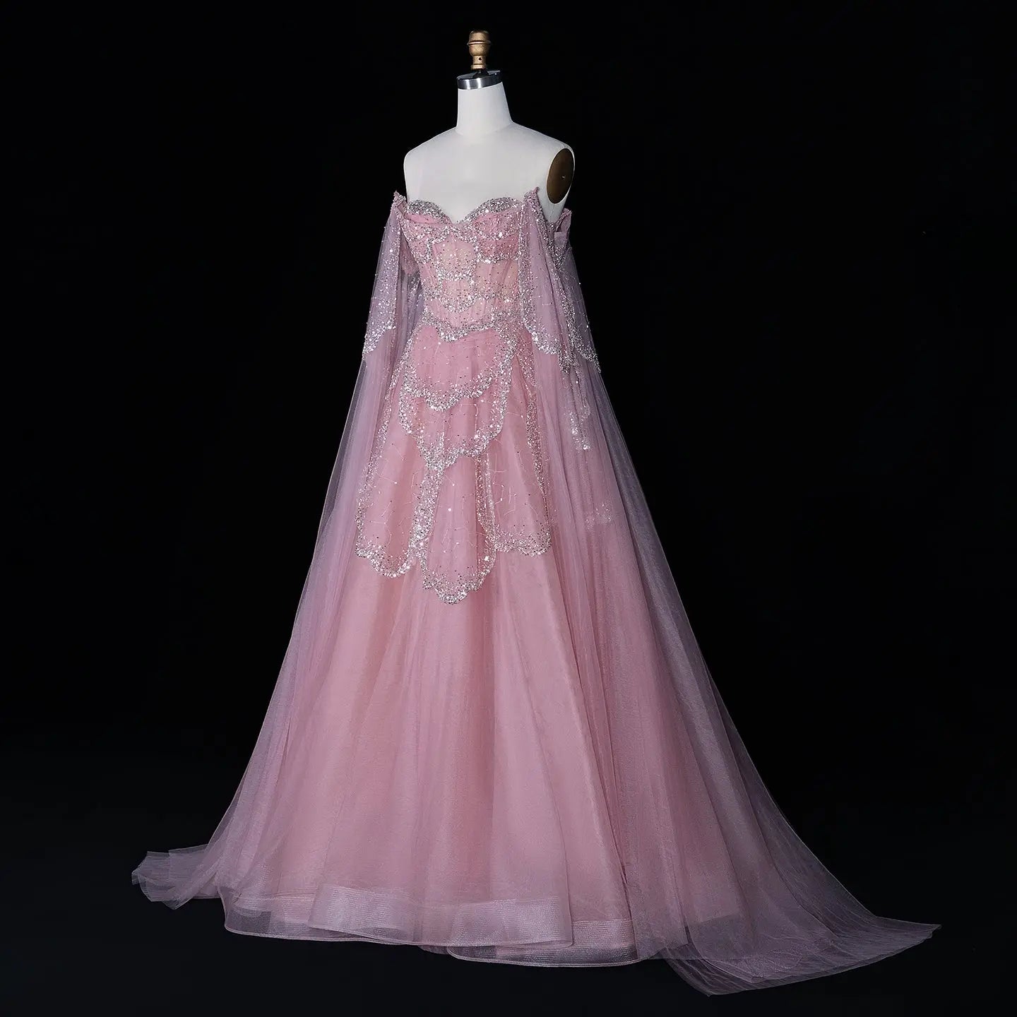 Mint Green Beaded Tulle Sweetheart Ball Gown Prom Dress SS215 Sheer Fairy