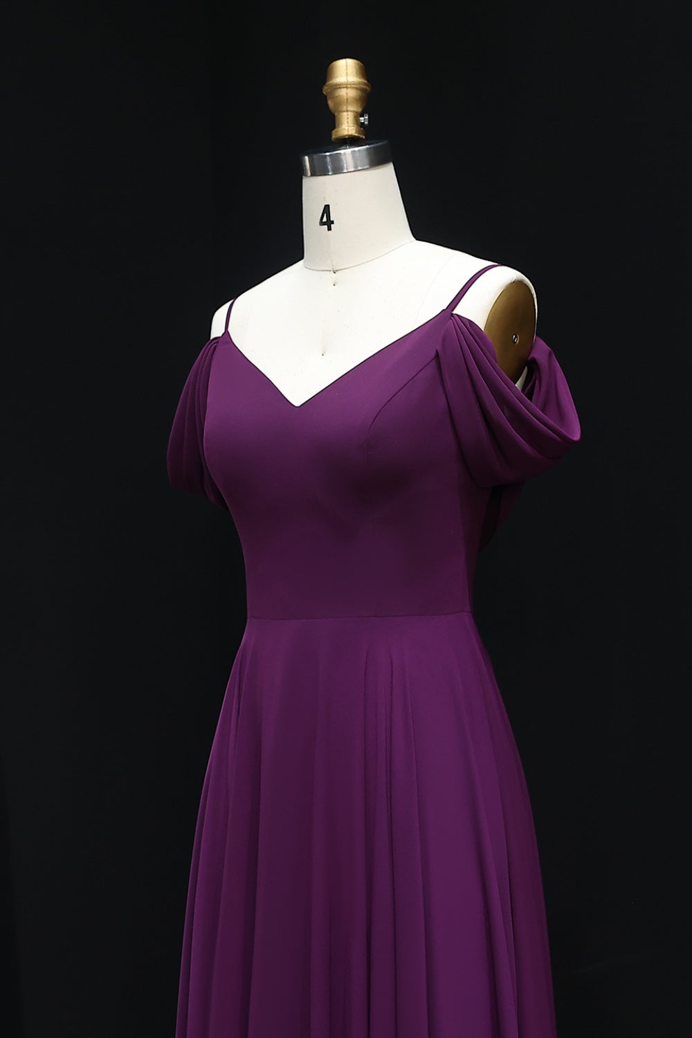 Sage Green Off-Shoulder Chiffon A-Line Bridesmaid Dress BS004