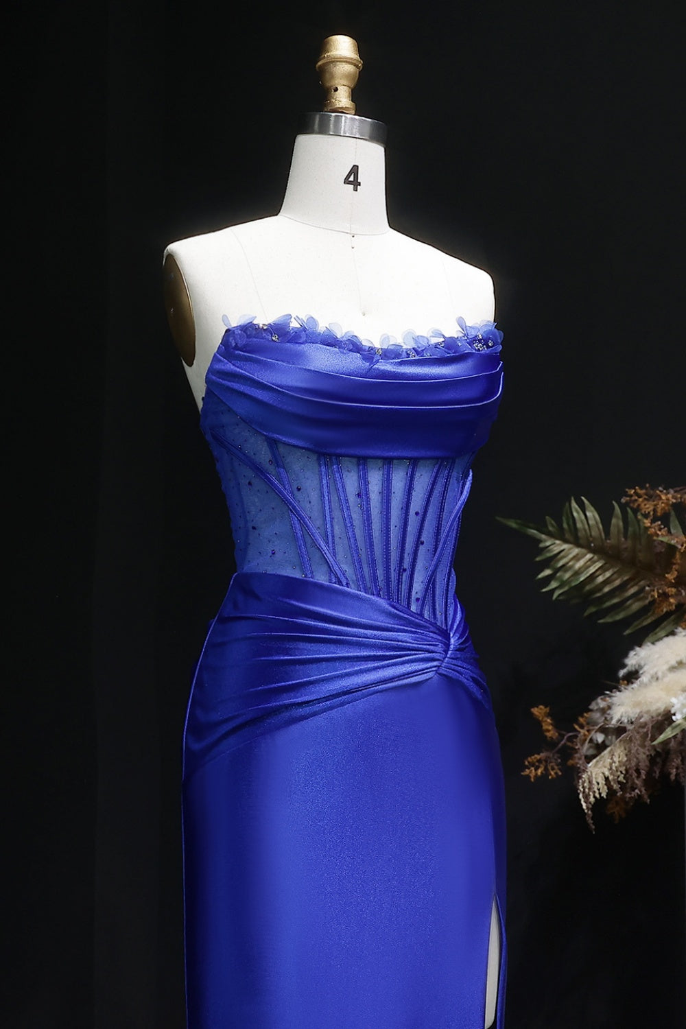 Emerald Green Minimalist Satin Strapless Mermaid Prom Dress SH455 Sheer Fairy