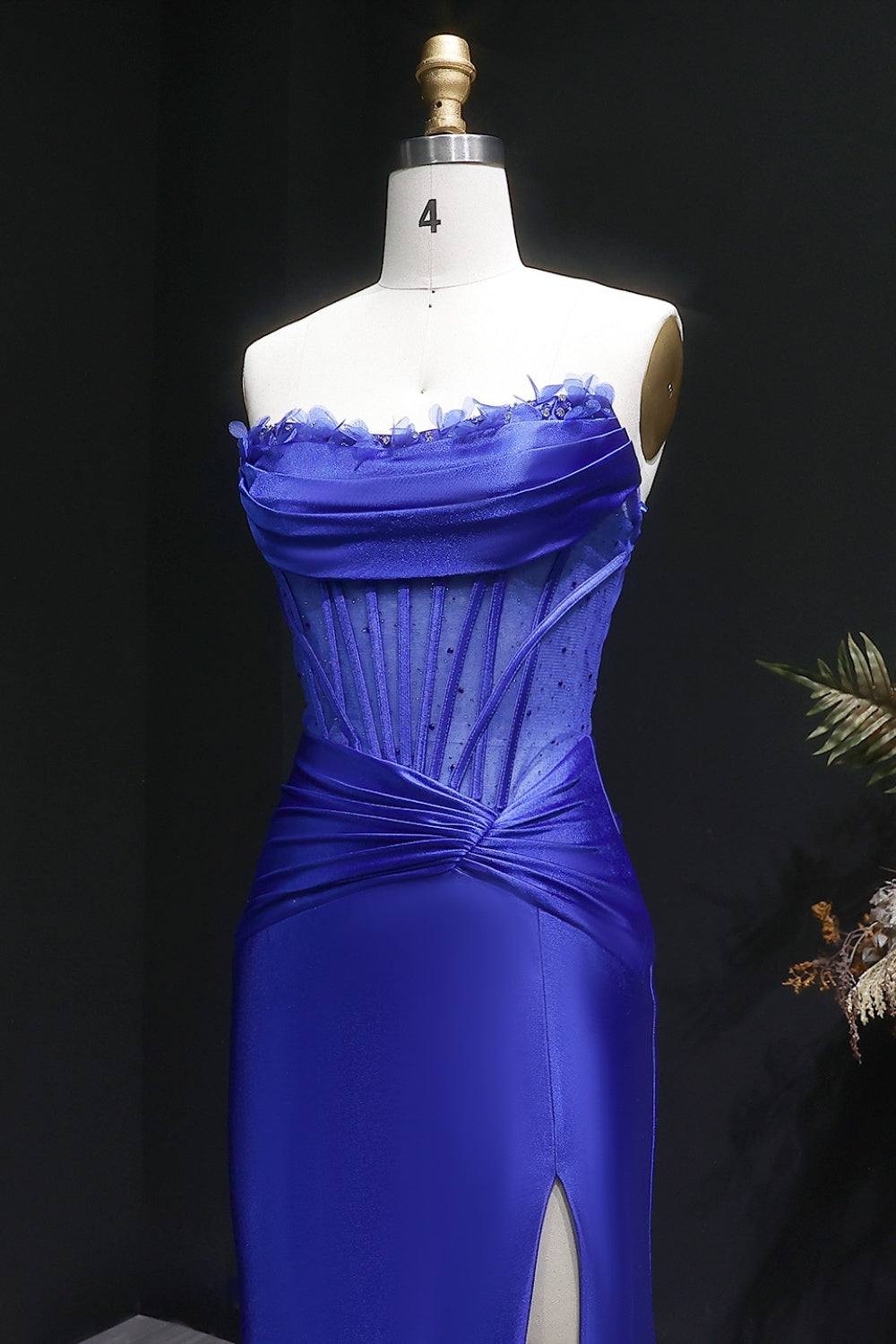 Emerald Green Minimalist Satin Strapless Mermaid Prom Dress SH455 Sheer Fairy