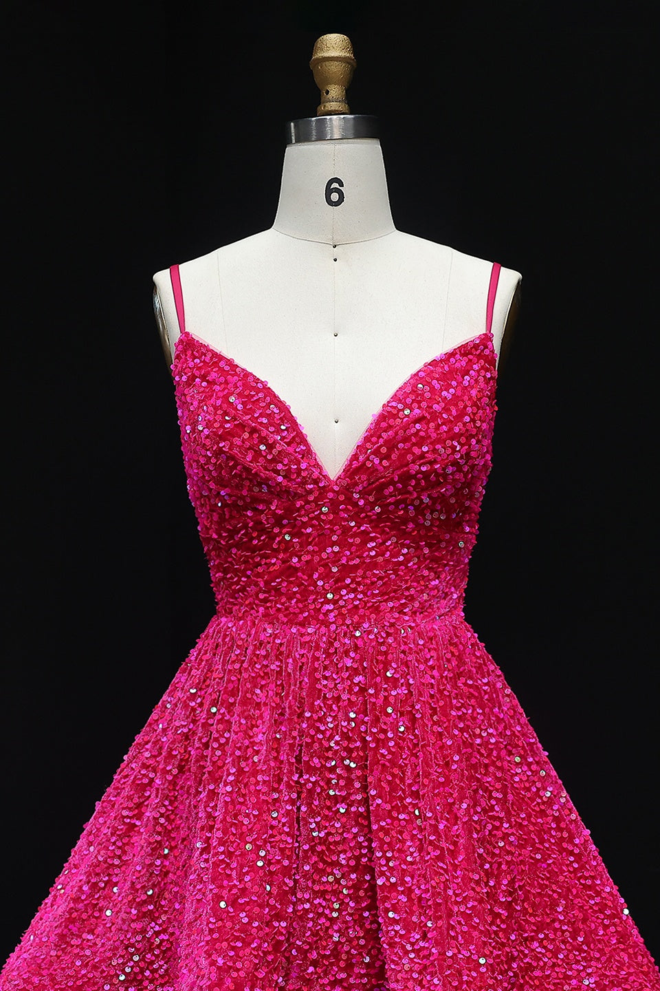 Hot Pink Sequin Sweetheart Mini Ballgown Homecoming Dress RM105