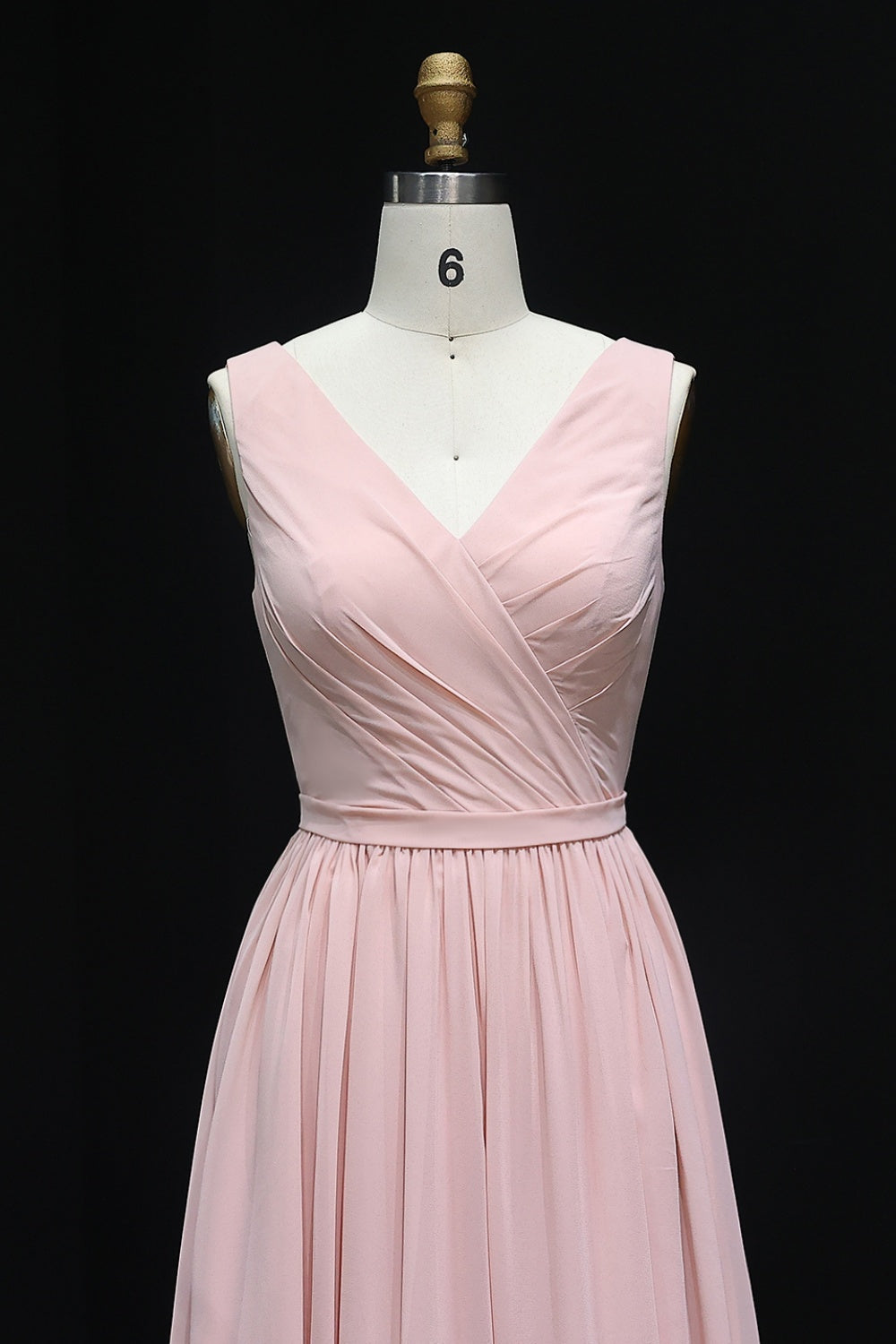 Sage Green V-Neck Chiffon A-Line Knee-Length Bridesmaid Dress BS013