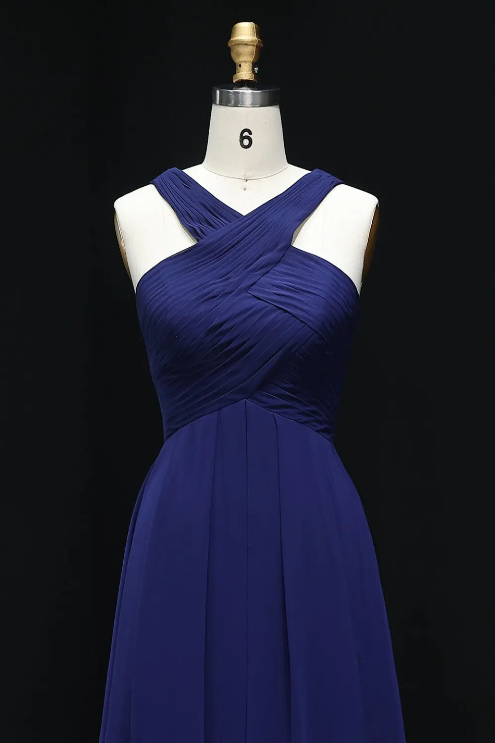 Blue Crisscross Halter Chiffon A-Line Bridesmaid Dress BS016 Sheer Fairy