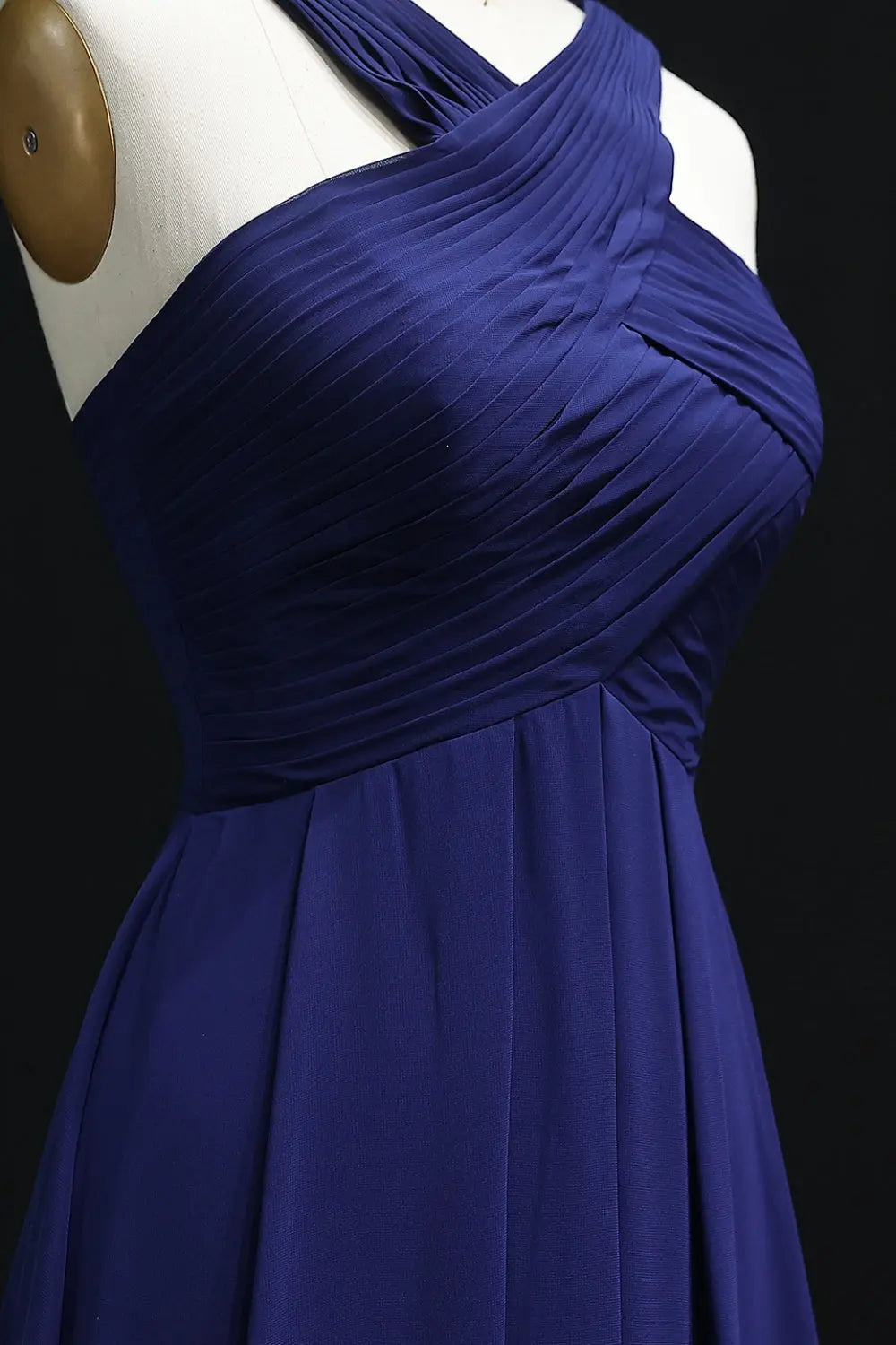 Blue Crisscross Halter Chiffon A-Line Bridesmaid Dress BS016 Sheer Fairy