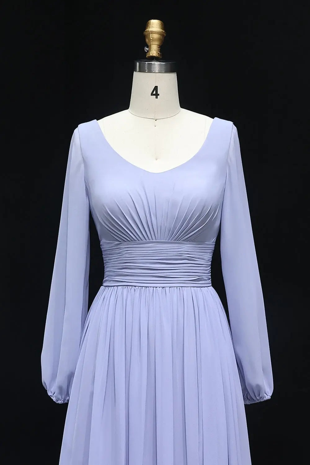 Elegant Lilac V-Neck Chiffon A-Line Bridesmaid Dress BS023 Sheer Fairy