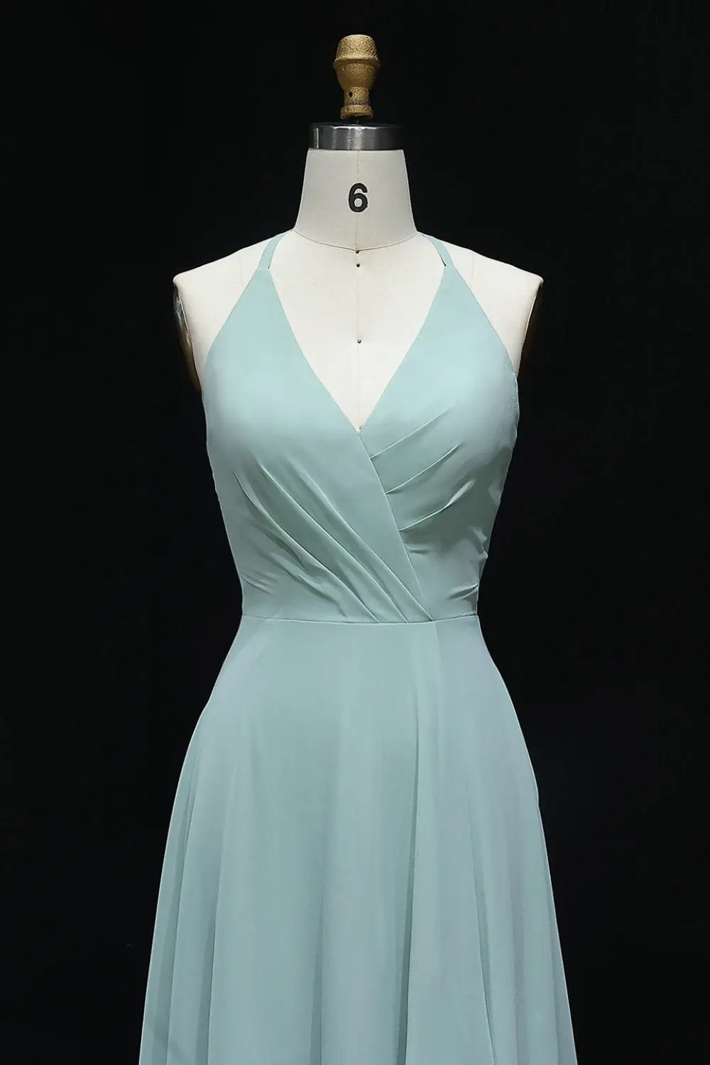 Sage Green V-Neck Chiffon High-Low A-Line Bridesmaid Dress BS025 Sheer Fairy