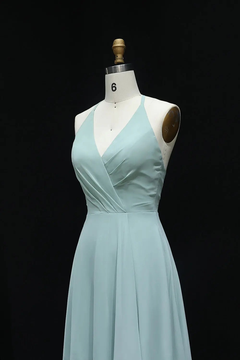 Sage Green V-Neck Chiffon High-Low A-Line Bridesmaid Dress BS025 Sheer Fairy