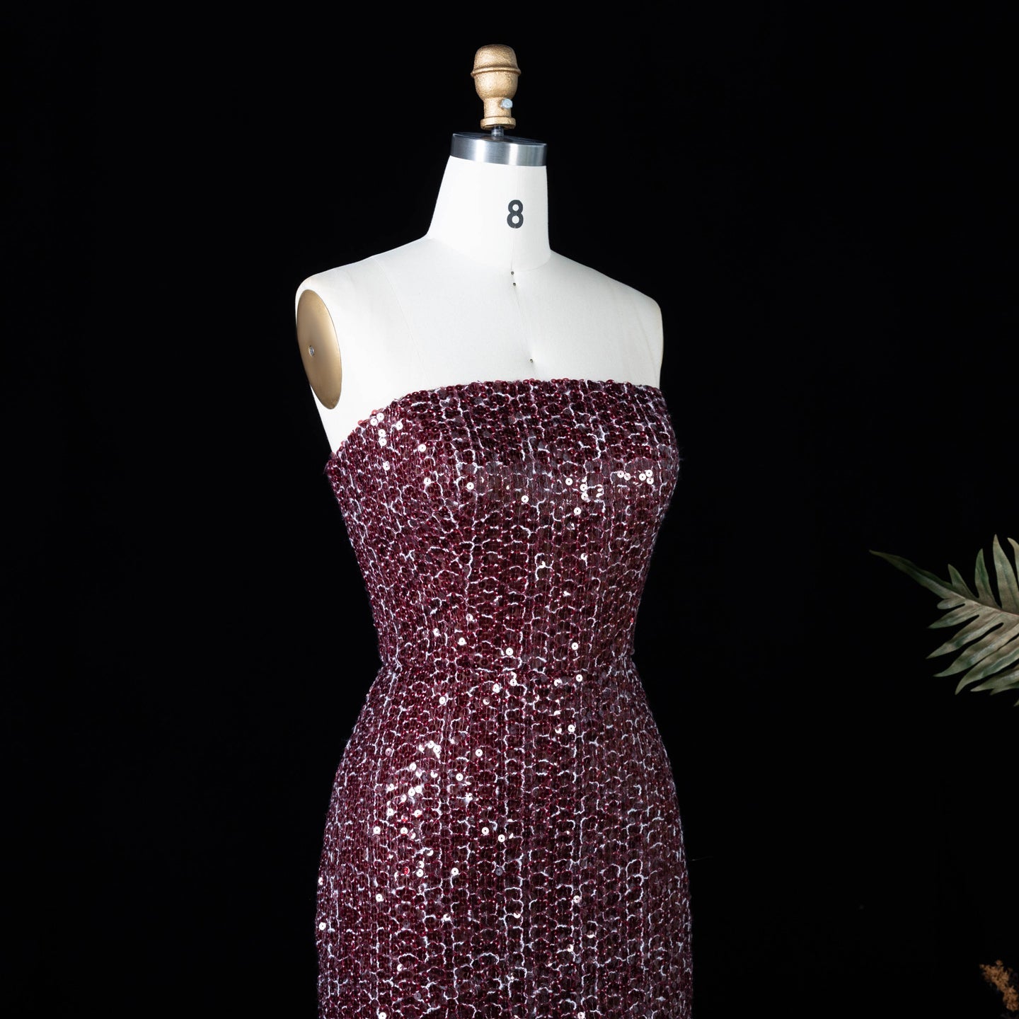 Chocolate Brown Two-Piece Sequin Mermaid Evening Dress SF442 Sheer Fairy