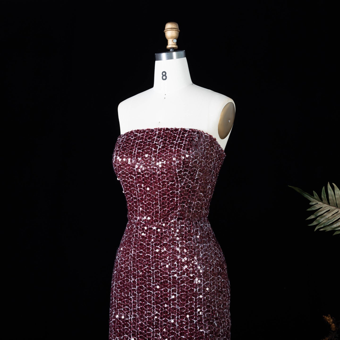 Chocolate Brown Two-Piece Sequin Mermaid Evening Dress SF442 Sheer Fairy