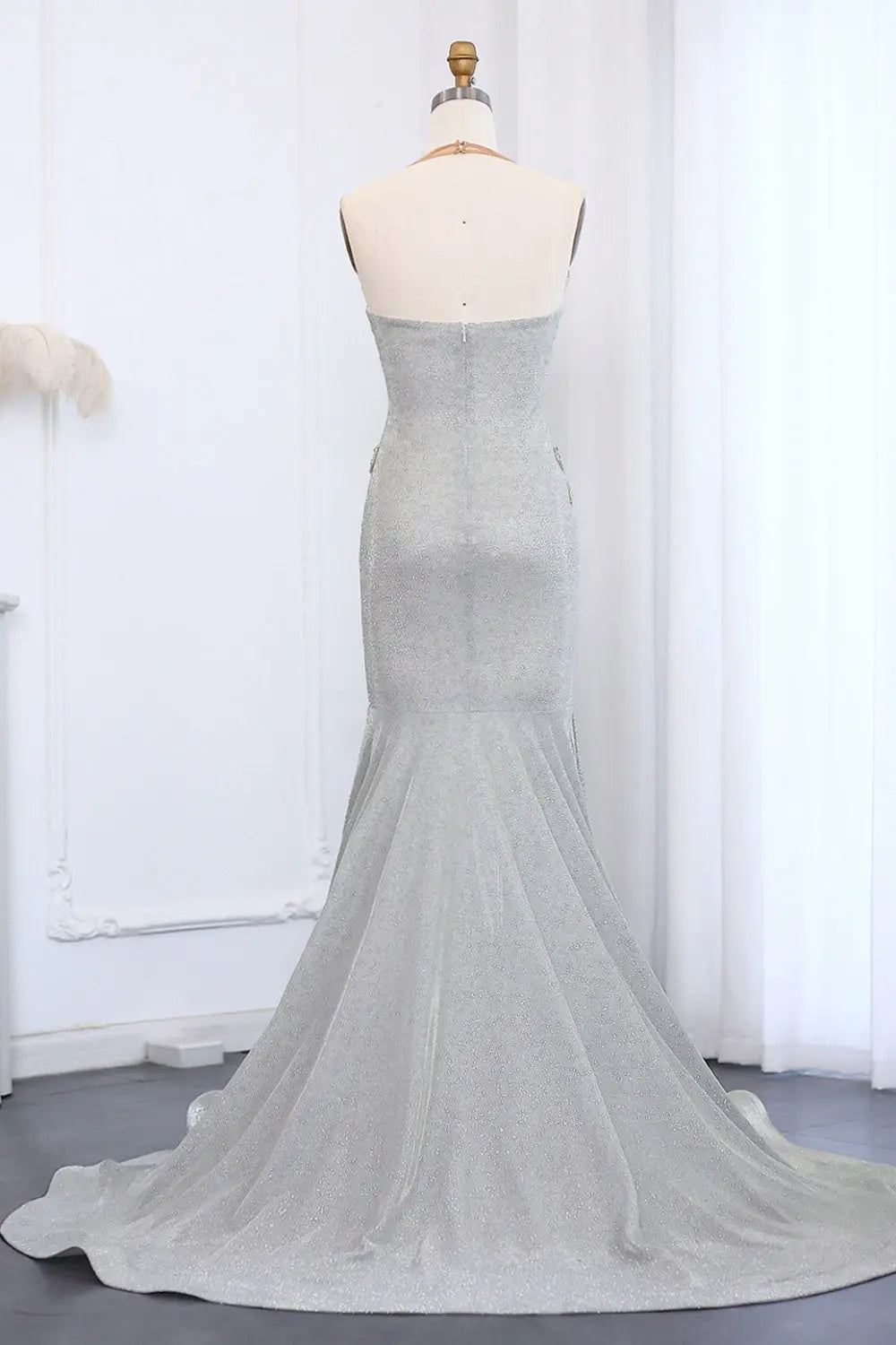 Luxury Rhinestone Illusion Mermaid Gown Prom Dress SH008 Sheer Fairy