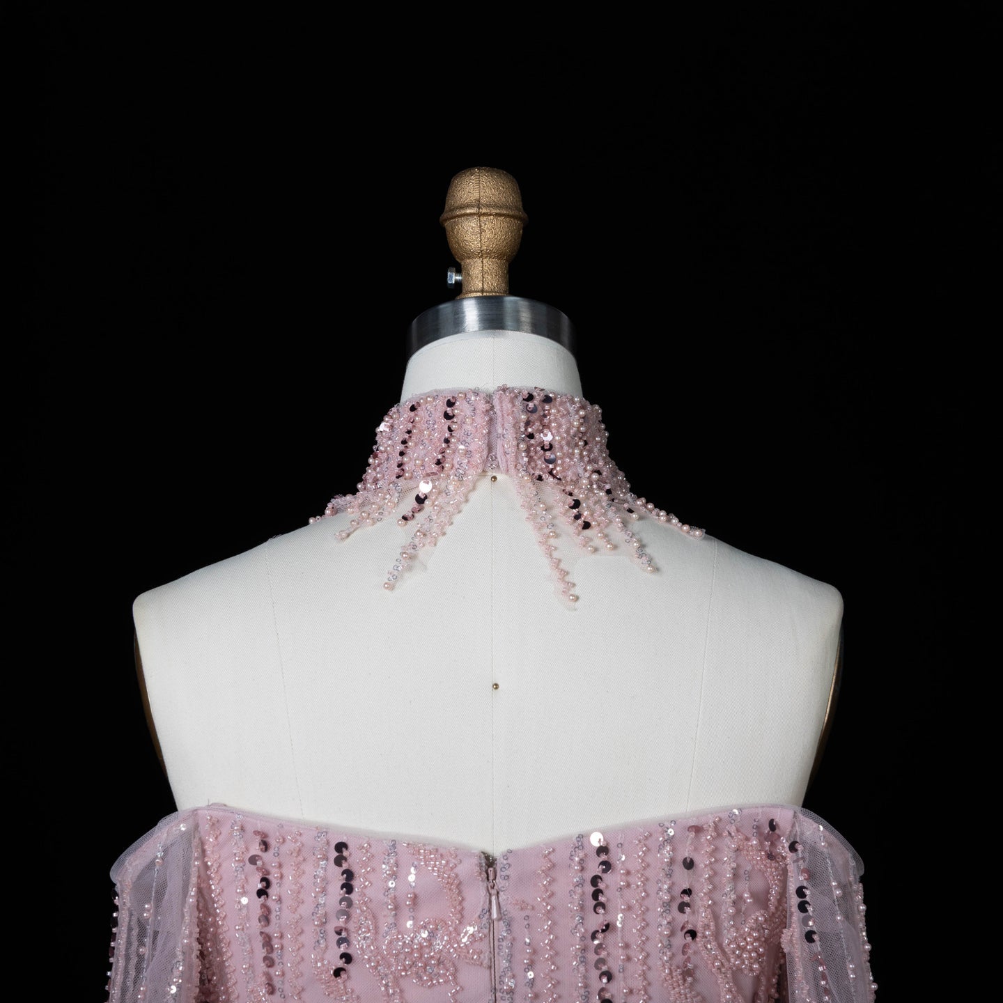 Sparkling Beaded A Line Evening Gown Long Cape Sleeves Glitzy Prom Dress SS059（副本） Sheer Fairy