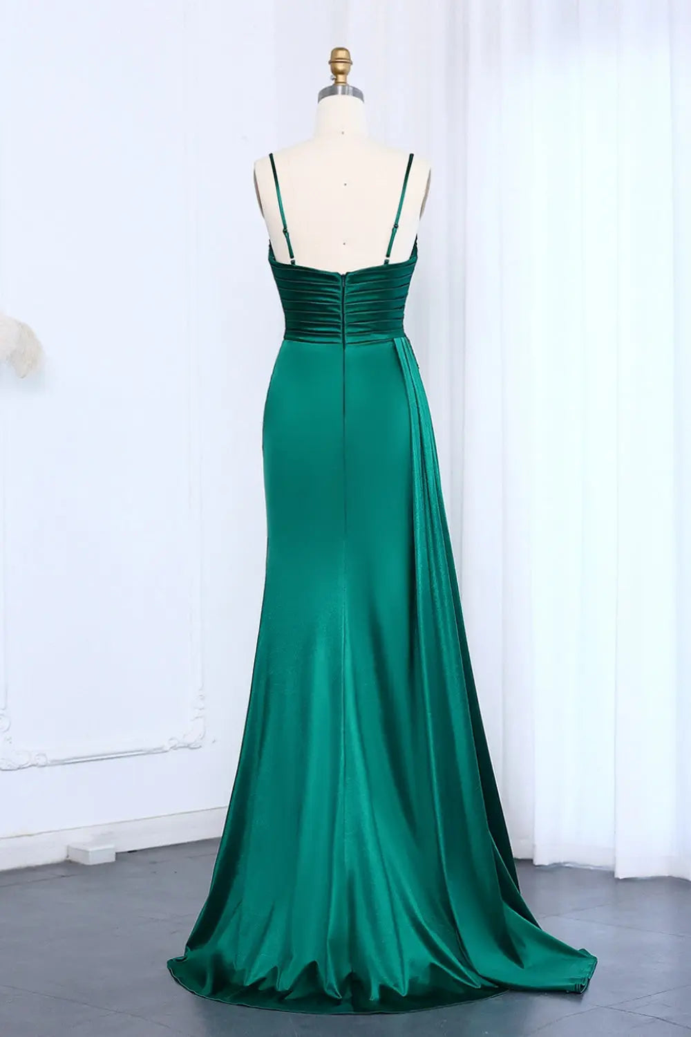 Classic Emerald Green Sequined Mermaid Prom Dress SH013 Sheer Fairy