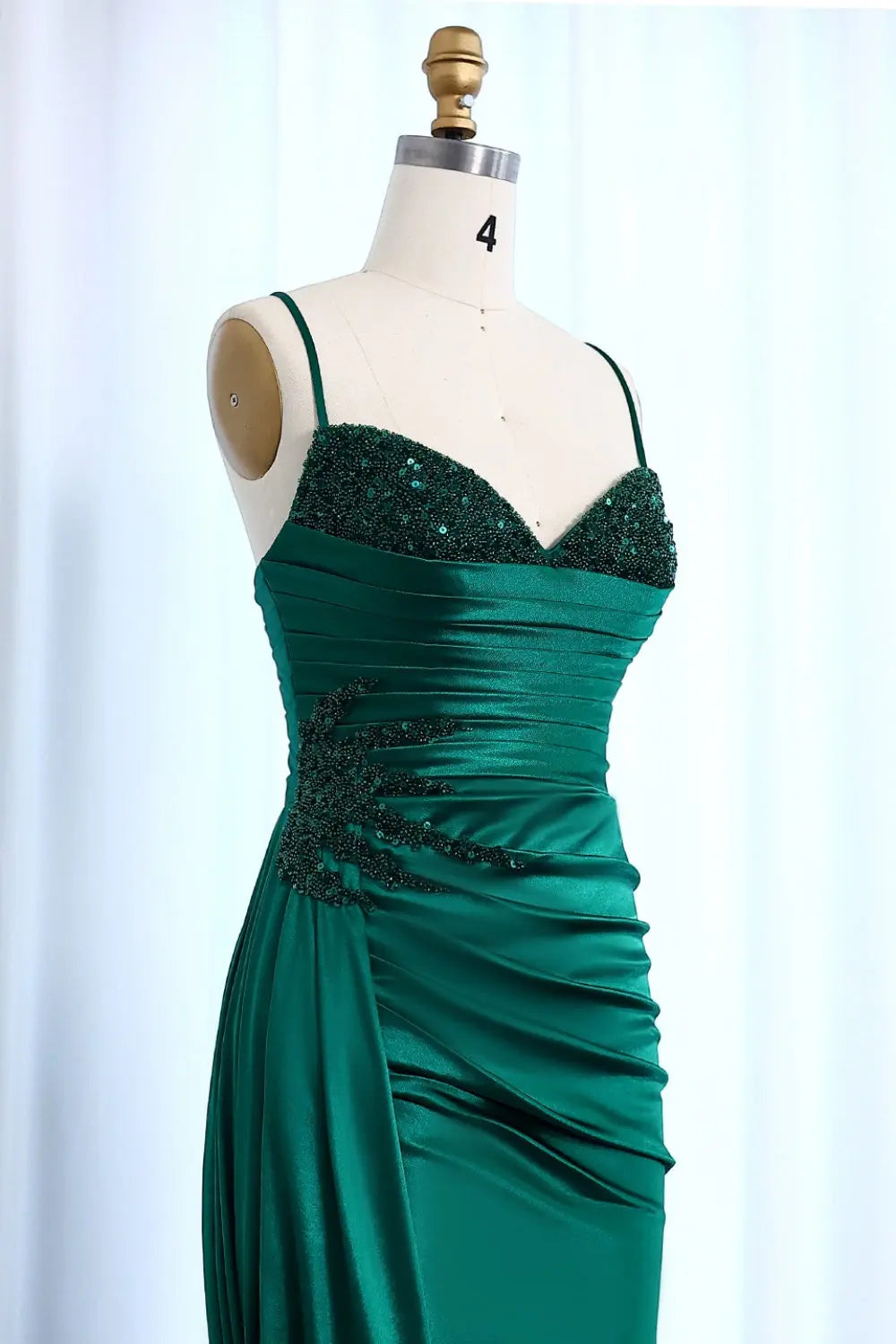 Classic Emerald Green Sequined Mermaid Prom Dress SH013 Sheer Fairy