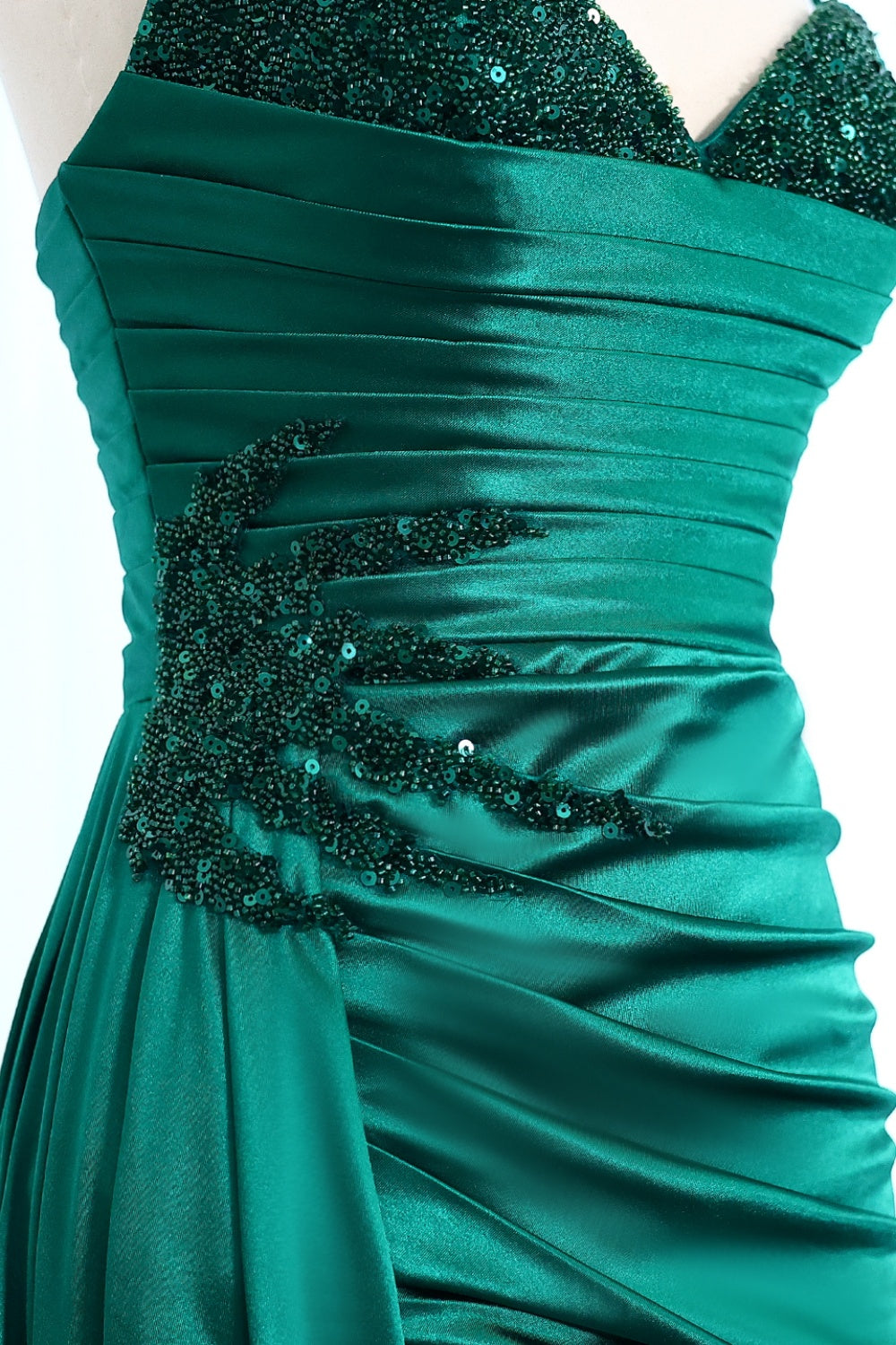 Classic Emerald Green Sequined Mermaid Prom Dress SH013 Sheer Fairy