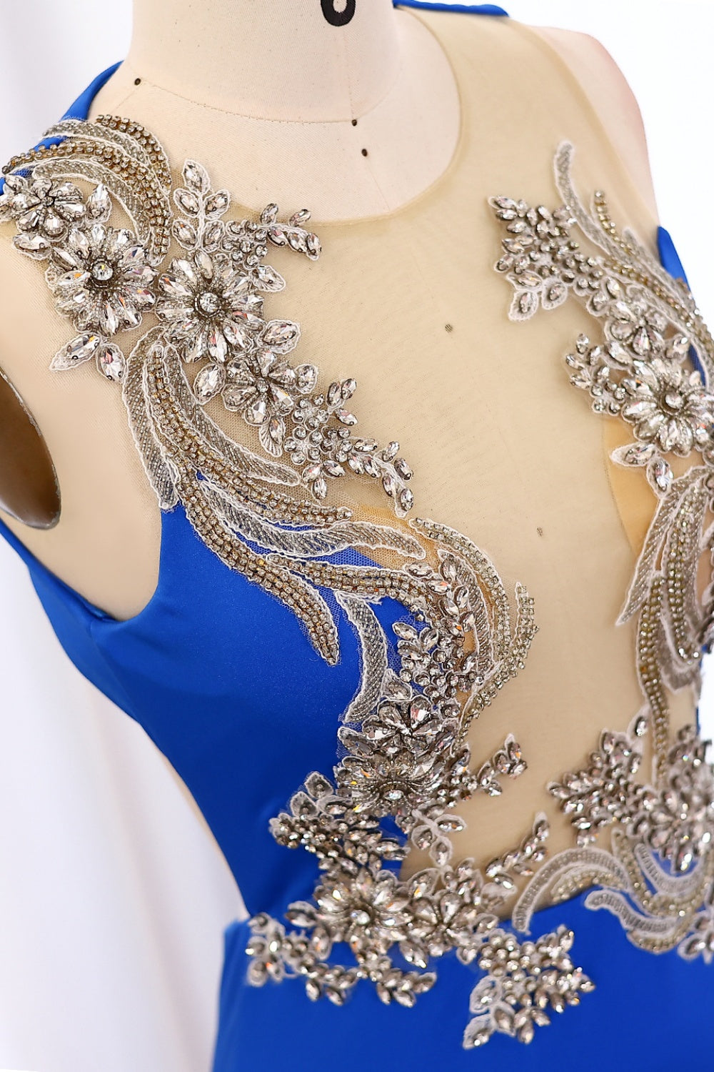 Royal Blue Mermaid African Prom Dresses with Crystal SH001 Sheer Fairy