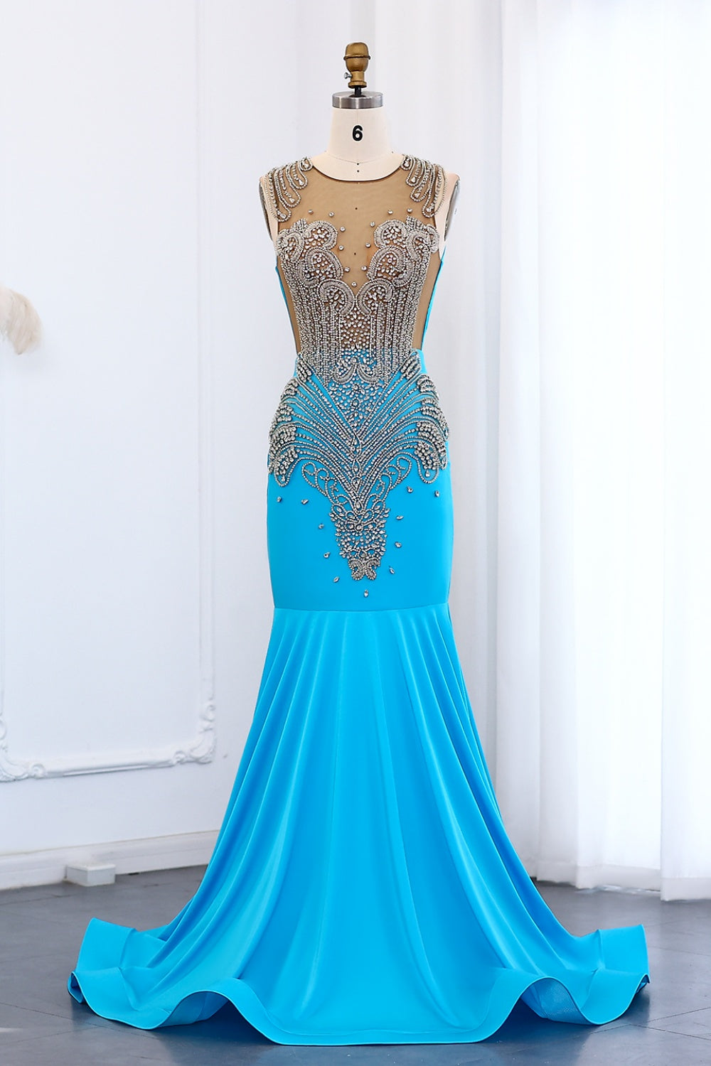 Extraordinary Mermaid Prom Dresses for Black Girls Graduation Party SH003 Sheer Fairy