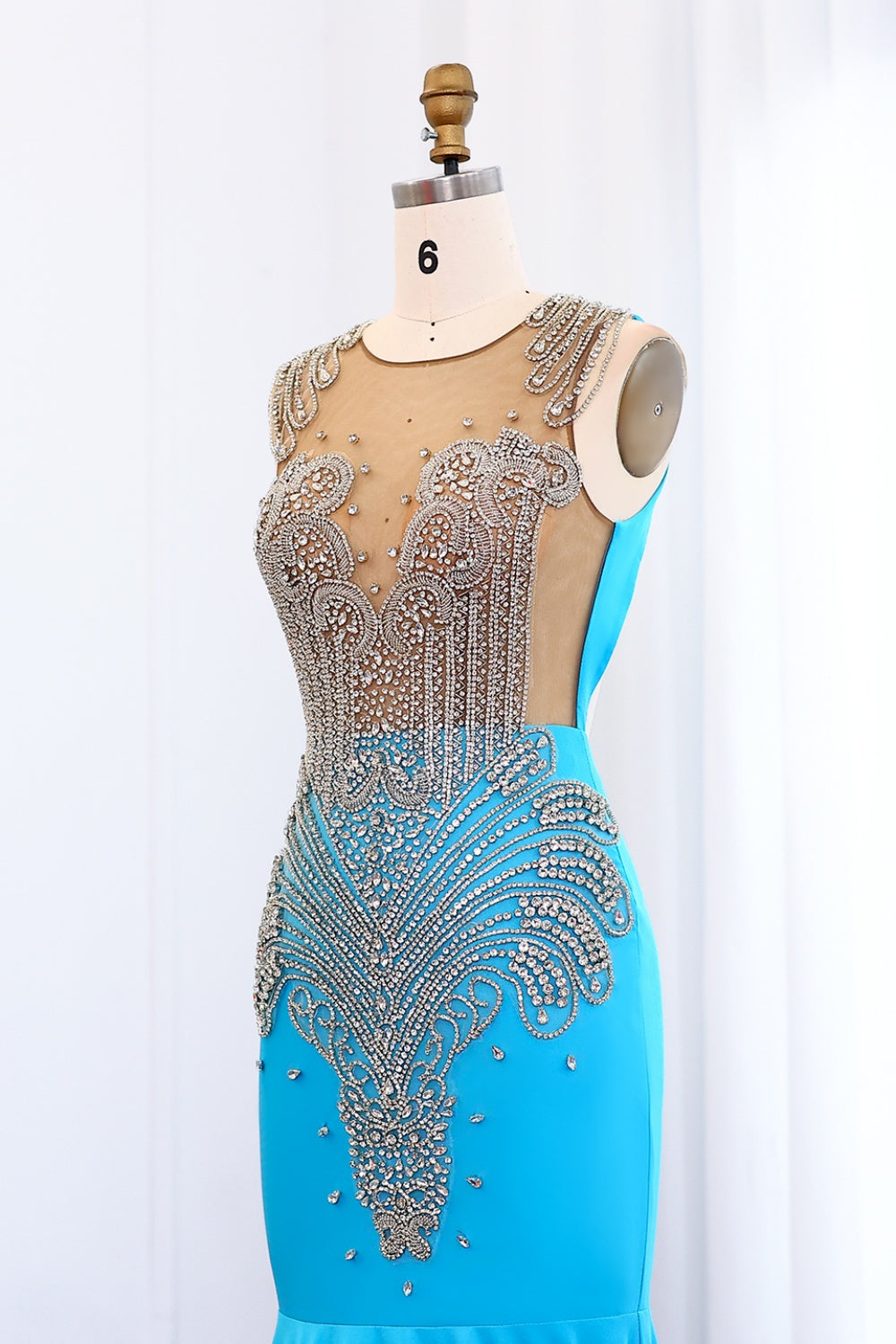 Extraordinary Mermaid Prom Dresses for Black Girls Graduation Party SH003 Sheer Fairy