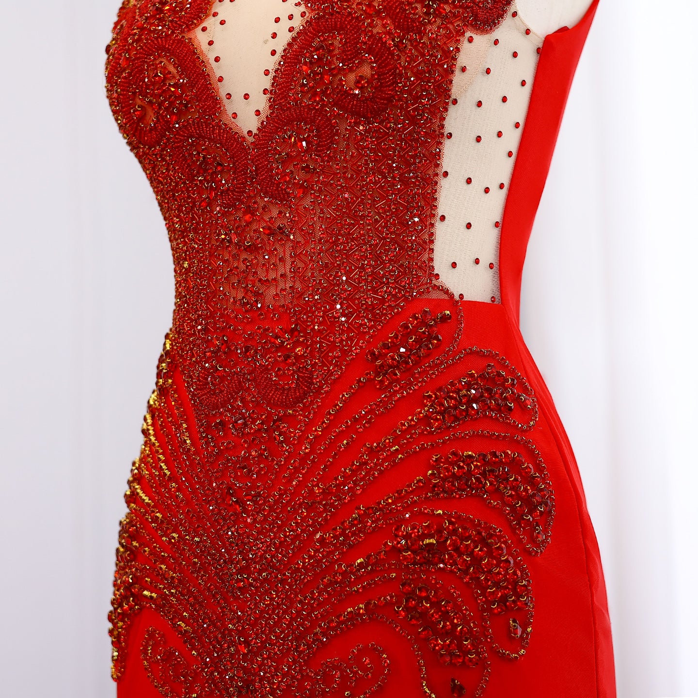 Luxury Red Mermaid Black Girls Prom Dresses for Women Birthday Party