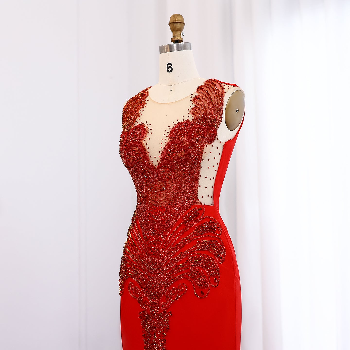 Luxury Red Mermaid Black Girls Prom Dresses for Women Birthday Party