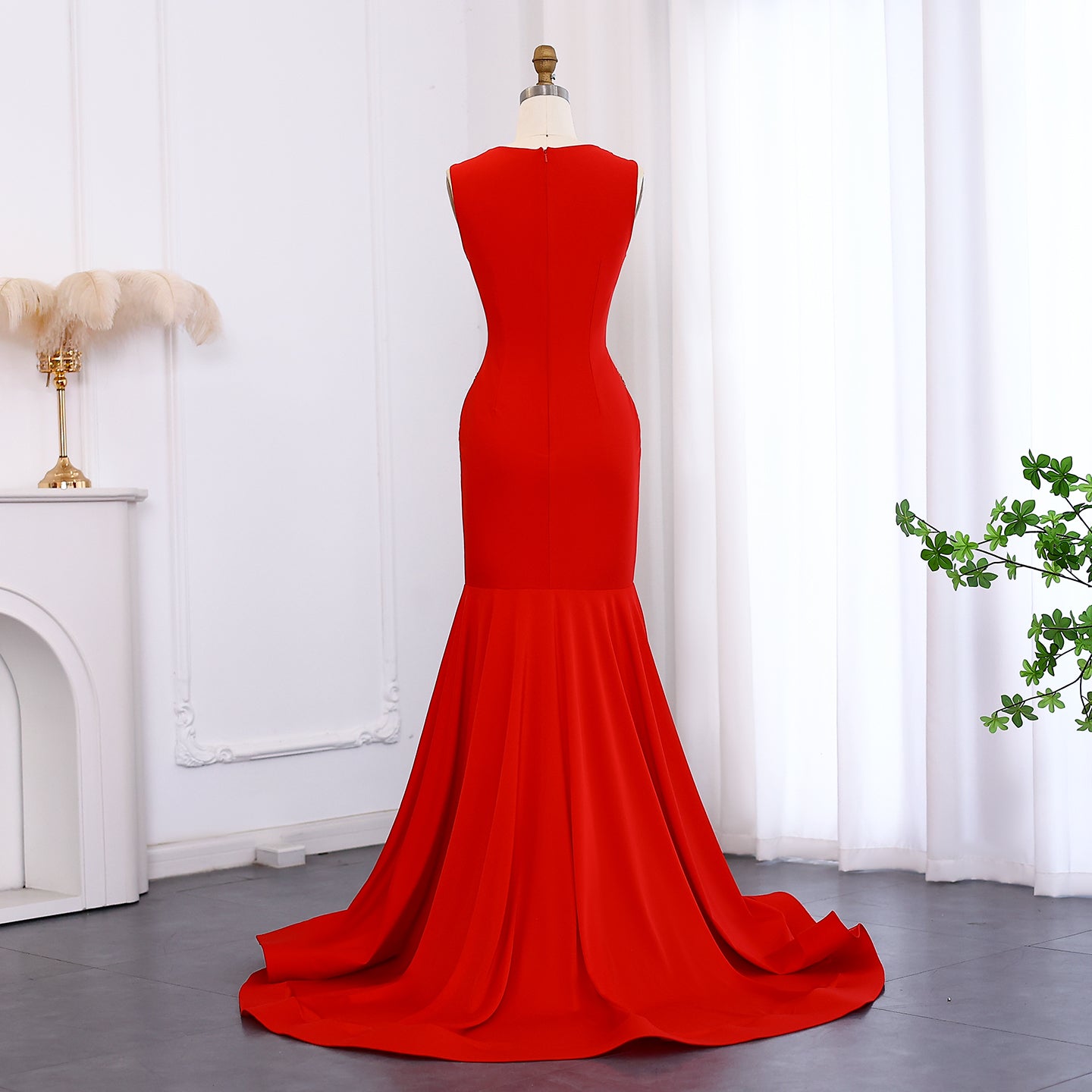 Luxury Red Mermaid Black Girls Prom Dresses for Women Birthday Party