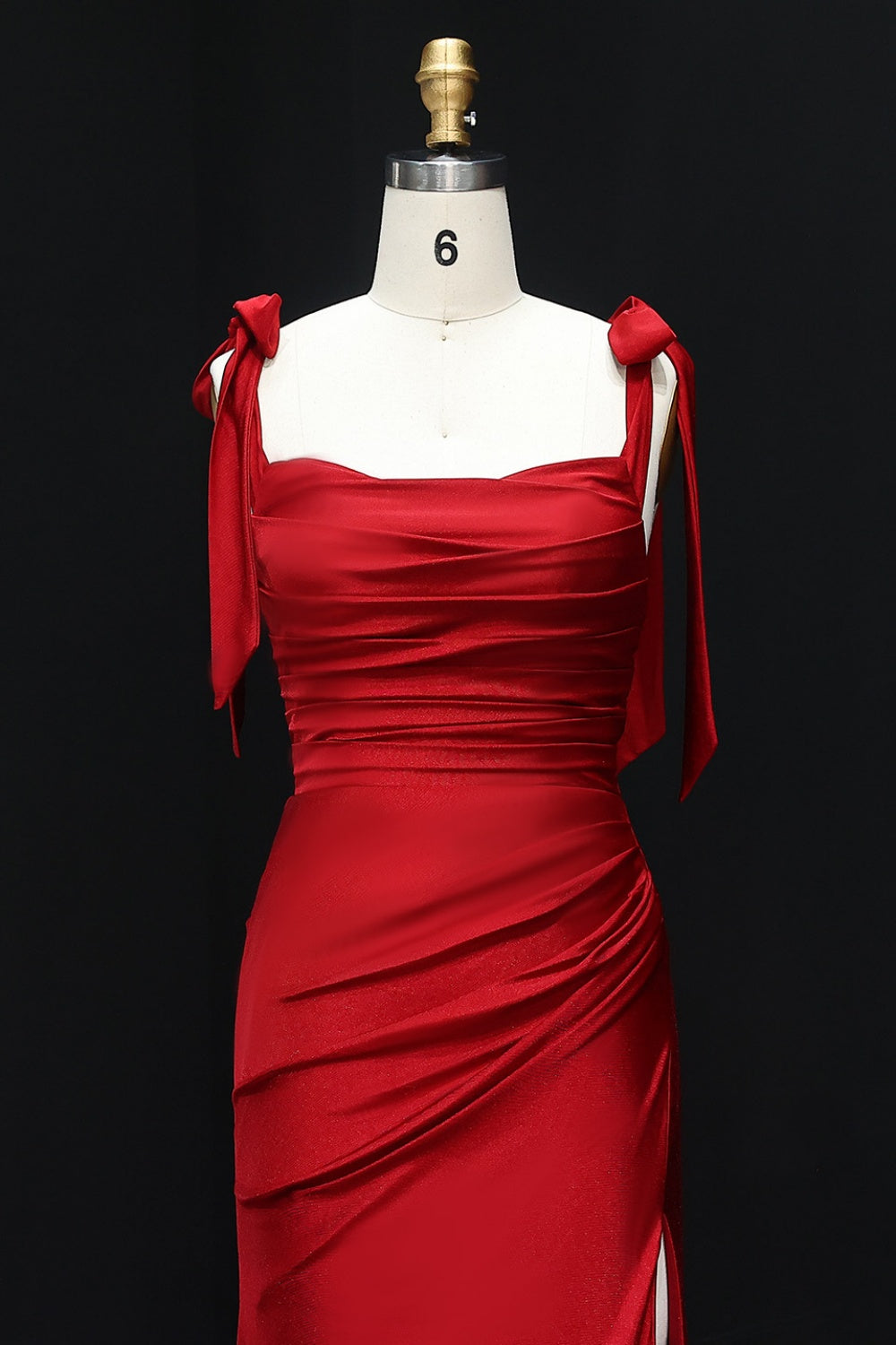 Royal Blue Satin Deep V-Neck Mermaid Prom Dress SH299 Sheer Fairy