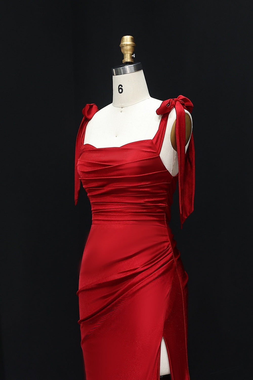 Royal Blue Satin Deep V-Neck Mermaid Prom Dress SH299 Sheer Fairy