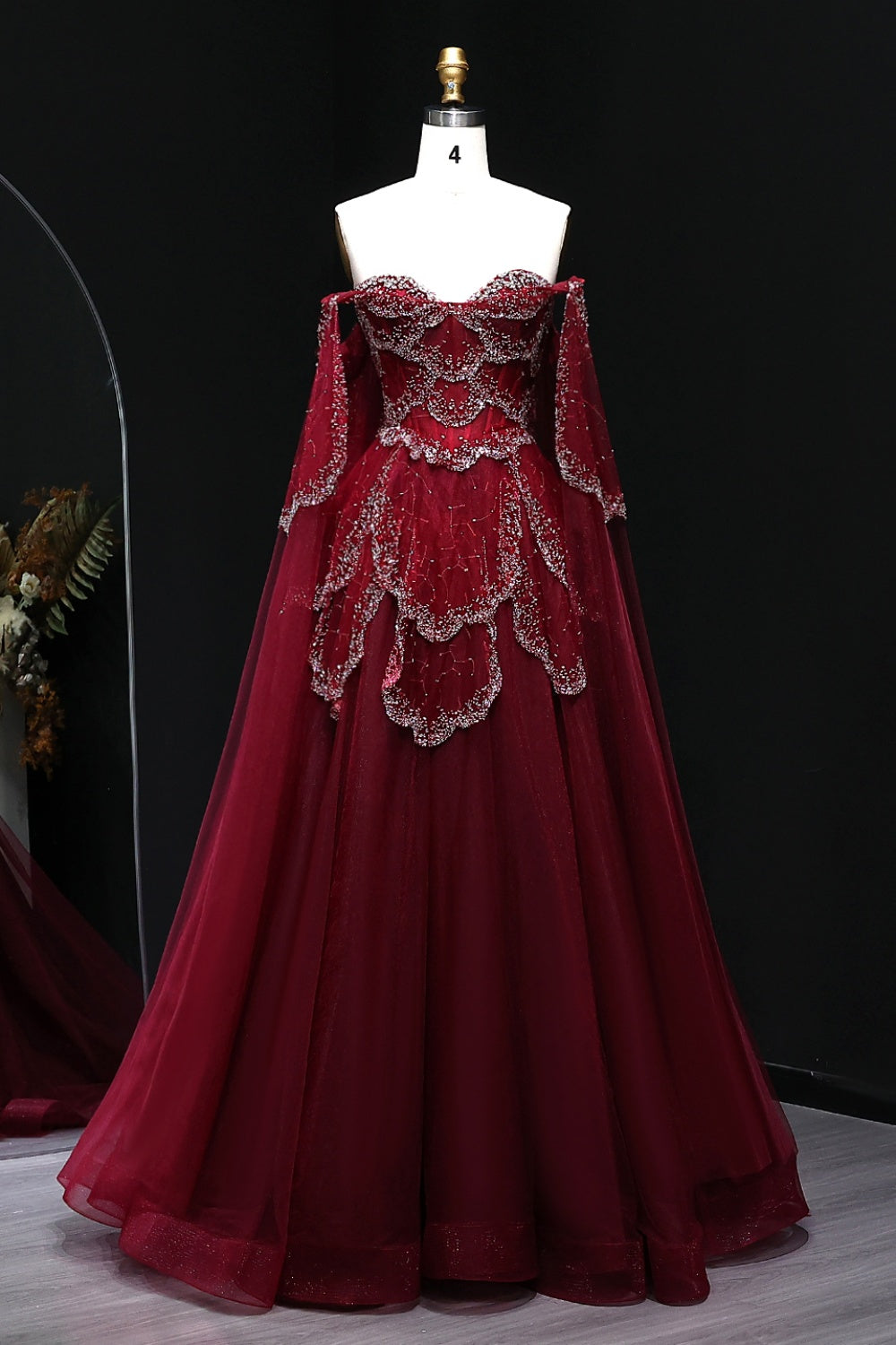 Purple Satin A-Line Sleeveless Prom Dress with Sweep Train SS215 Sheer Fairy