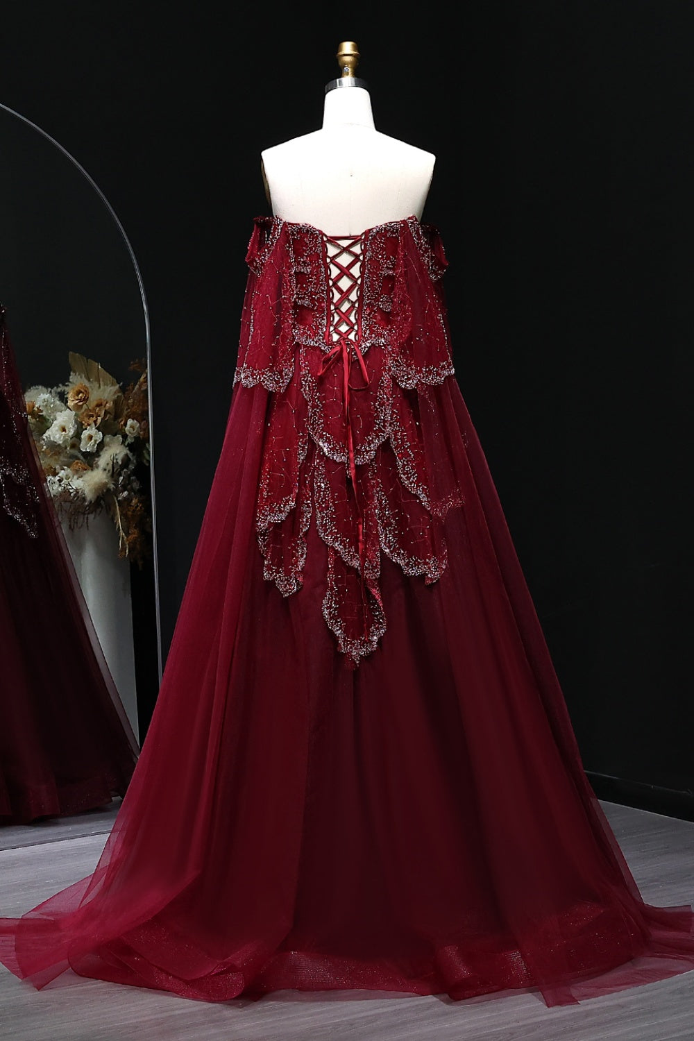 Purple Satin A-Line Sleeveless Prom Dress with Sweep Train SS215 Sheer Fairy