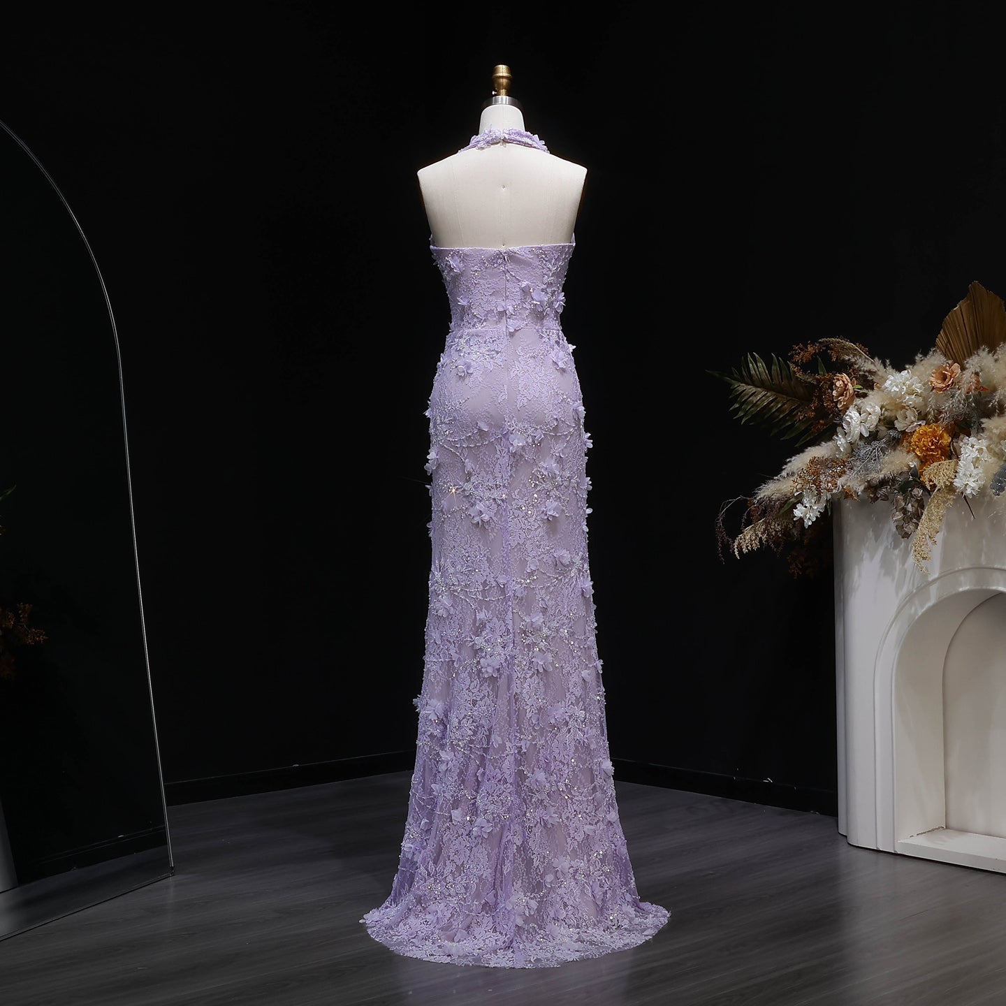 Metallic Sheath Deep V-Neck Prom Dress SF521 Sheer Fairy