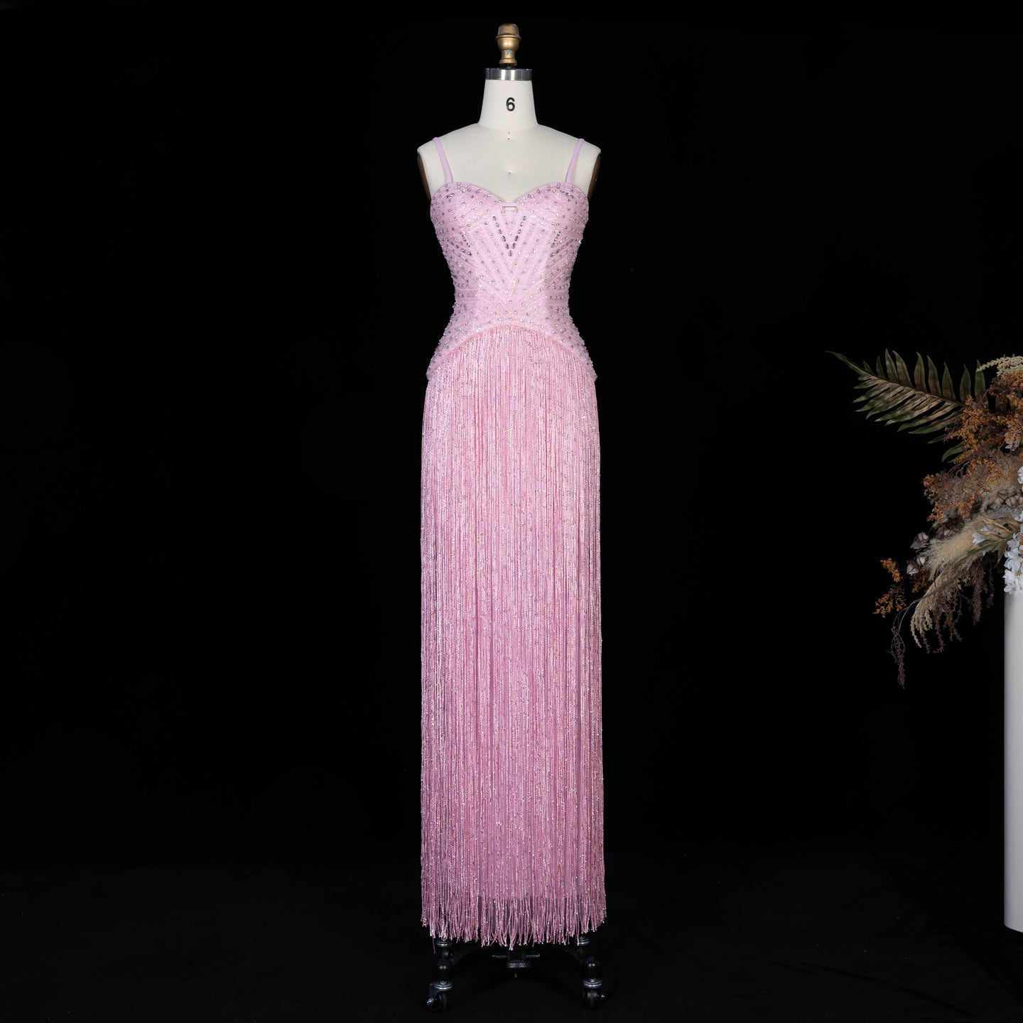 Glamorous Yellow Fringe A Line Evening Gown with Beaded Sweetheart Neckline SS522 Sheer Fairy