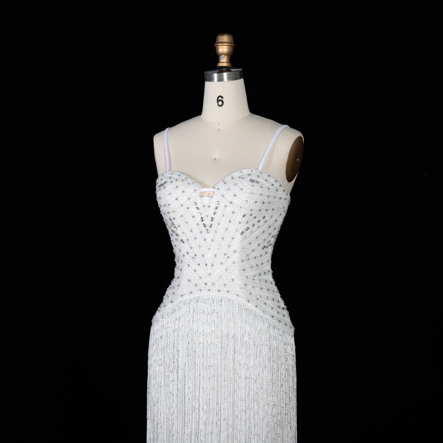 Glamorous Yellow Fringe A Line Evening Gown with Beaded Sweetheart Neckline SS522 Sheer Fairy