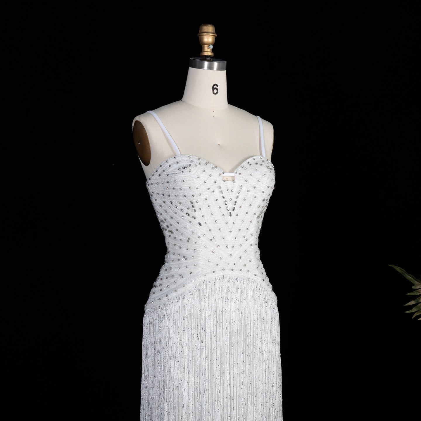 Glamorous Yellow Fringe A Line Evening Gown with Beaded Sweetheart Neckline SS522 Sheer Fairy