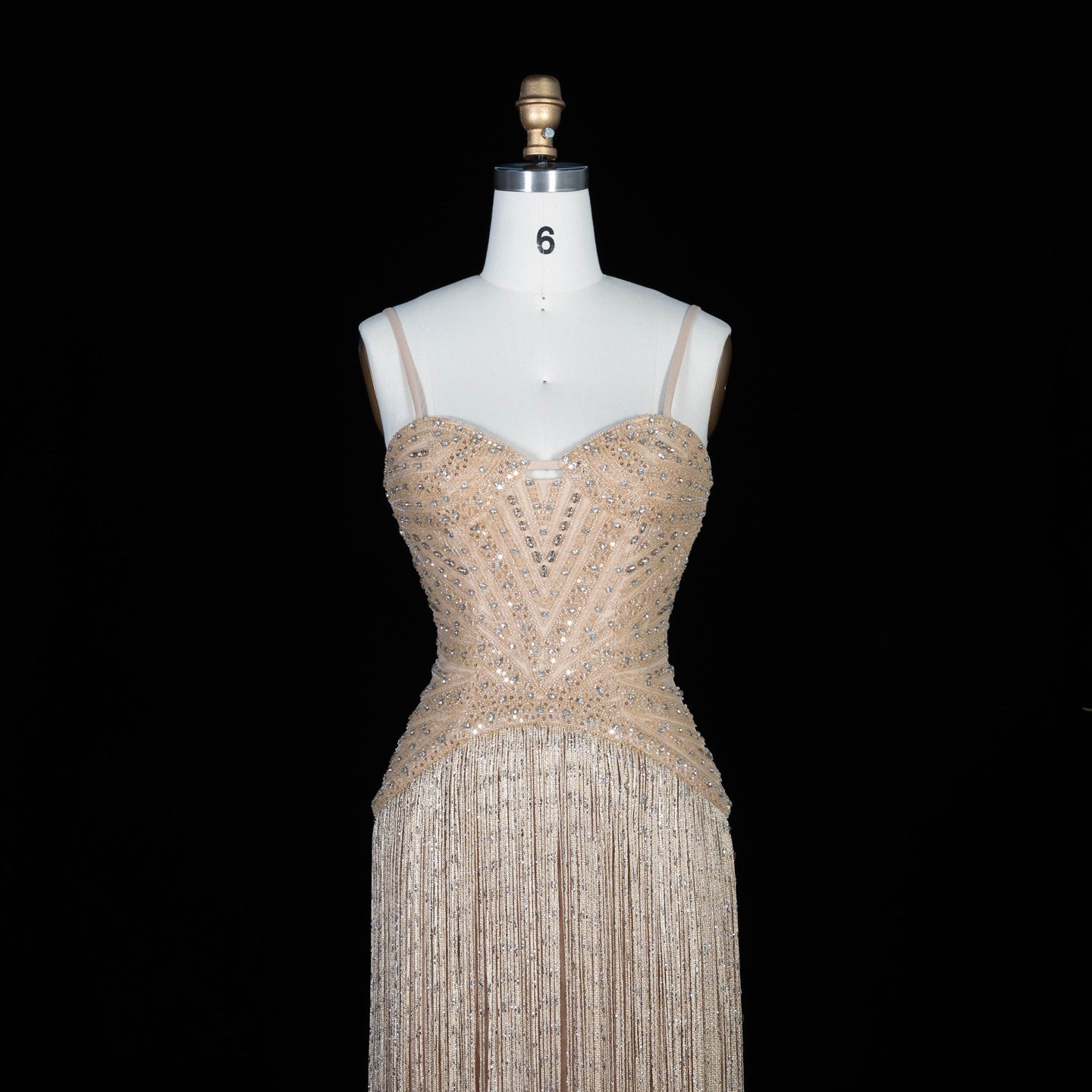 Glamorous Yellow Fringe A Line Evening Gown with Beaded Sweetheart Neckline SS522 Sheer Fairy