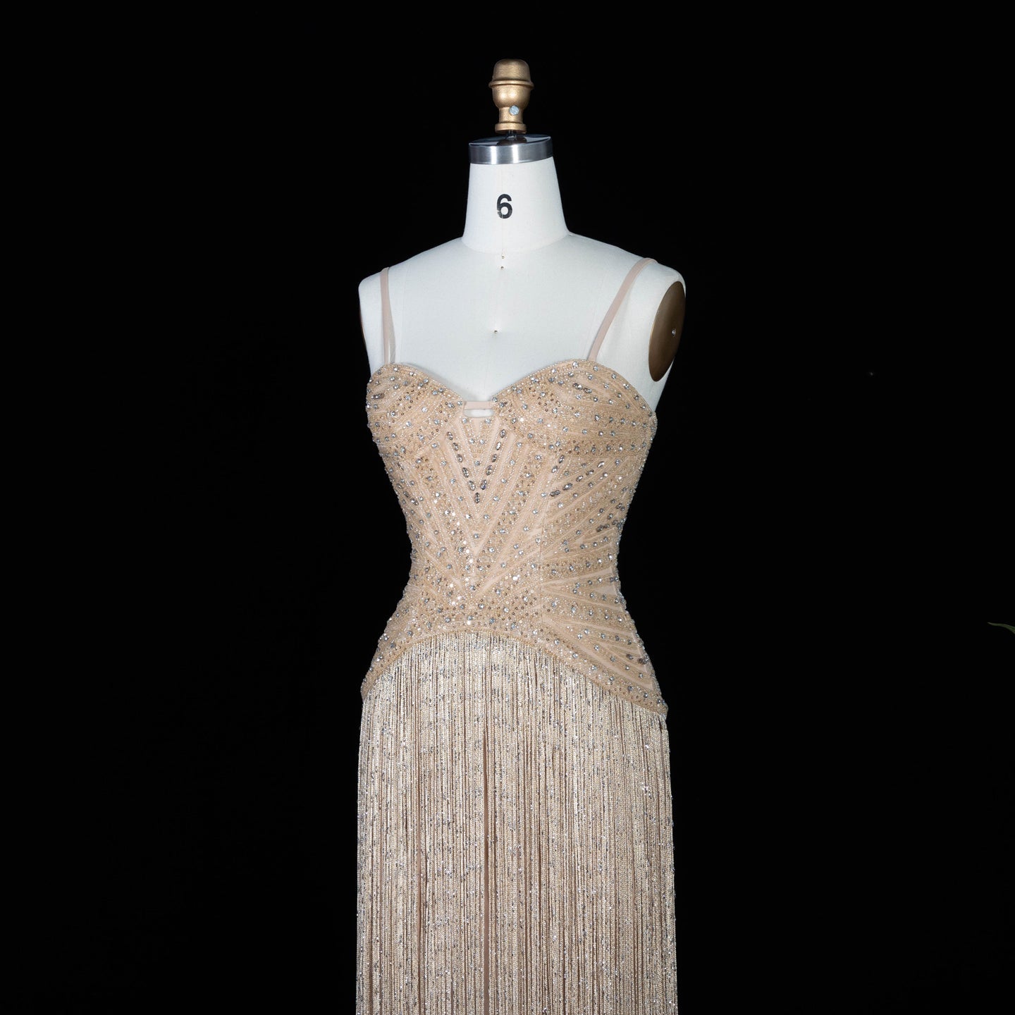 Glamorous Yellow Fringe A Line Evening Gown with Beaded Sweetheart Neckline SS522 Sheer Fairy