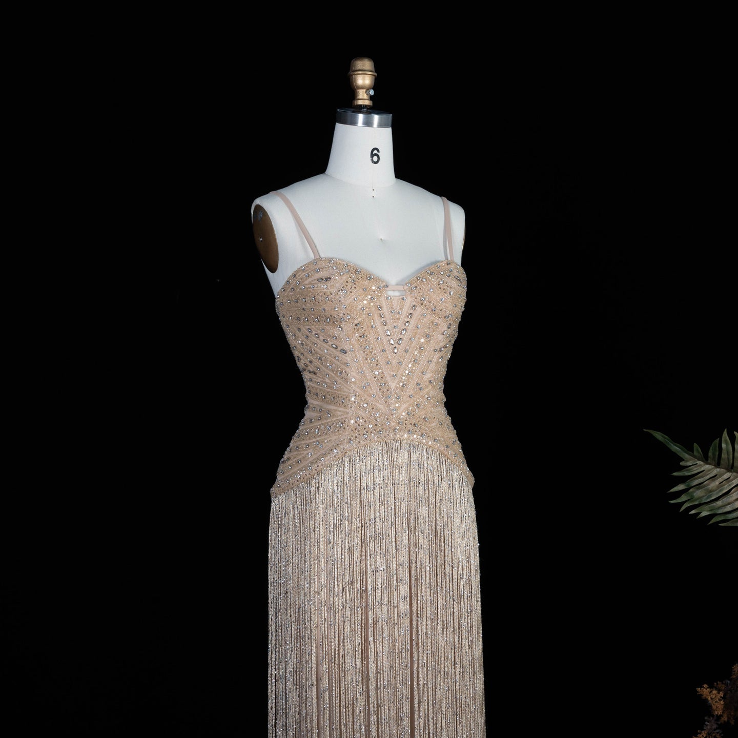 Glamorous Yellow Fringe A Line Evening Gown with Beaded Sweetheart Neckline SS522 Sheer Fairy