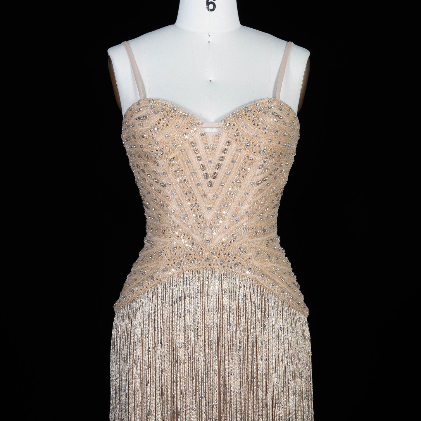 Glamorous Yellow Fringe A Line Evening Gown with Beaded Sweetheart Neckline SS522 Sheer Fairy