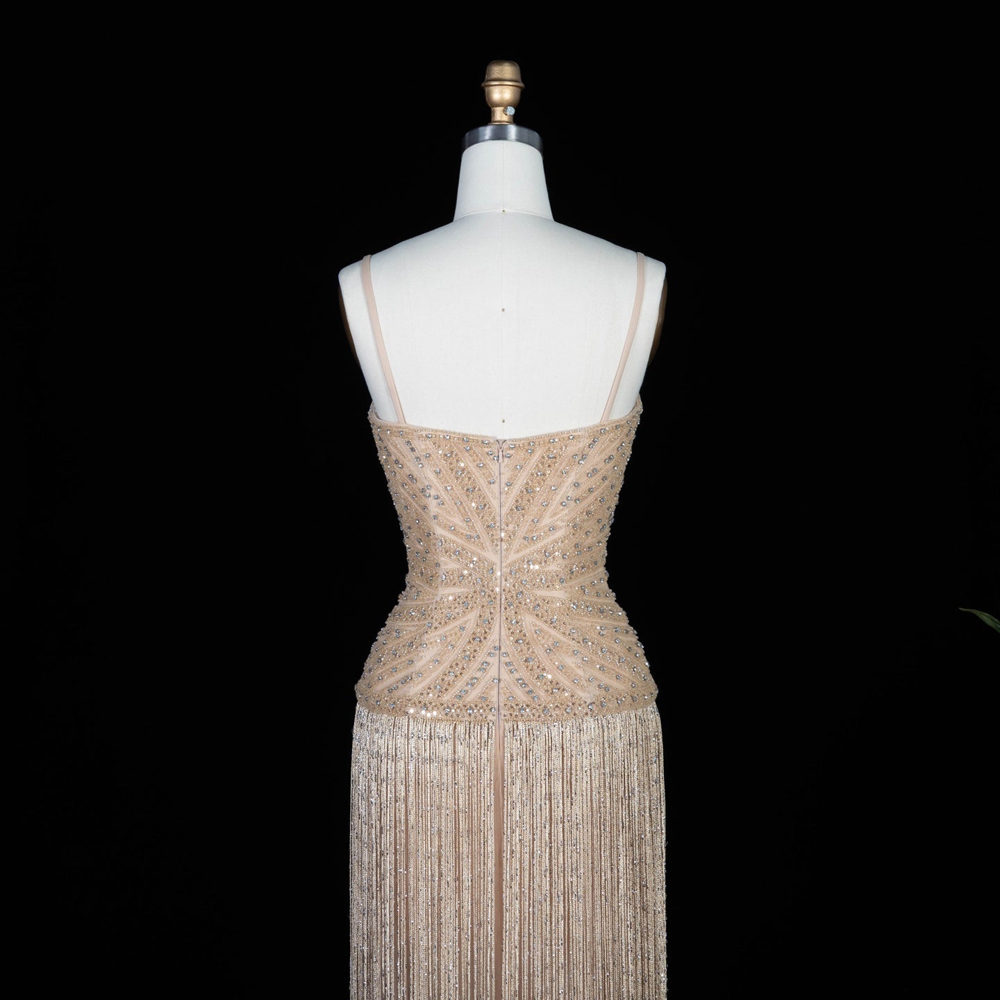 Glamorous Yellow Fringe A Line Evening Gown with Beaded Sweetheart Neckline SS522 Sheer Fairy