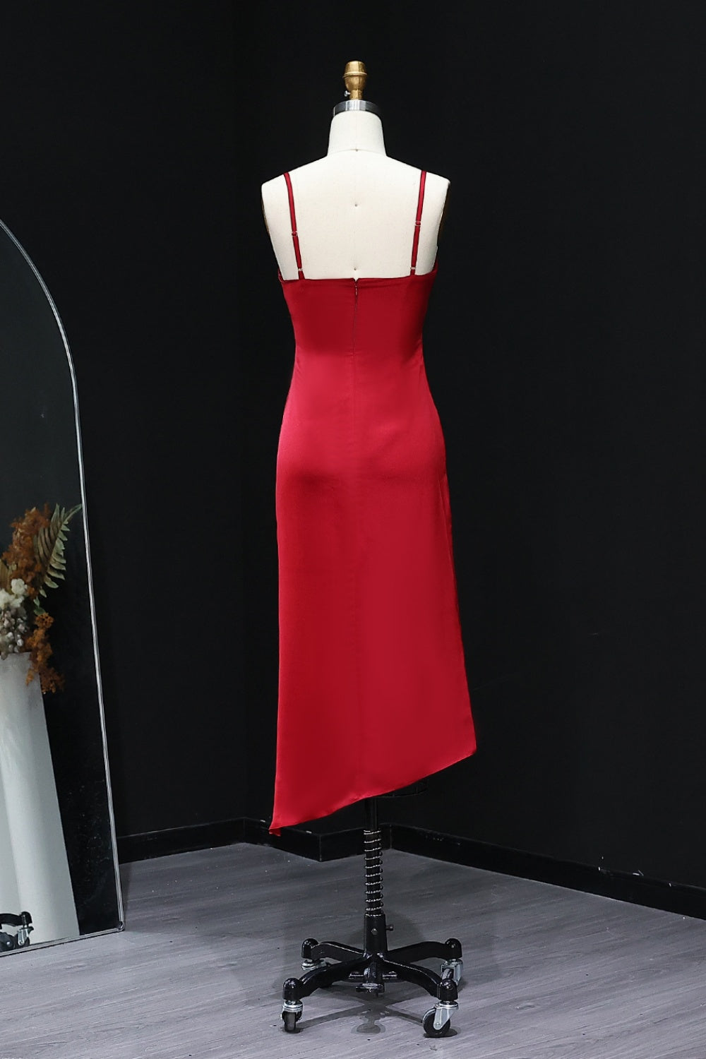 Elegant Burgundy Satin Sweetheart Slip Red Prom Dress SH277 Sheer Fairy