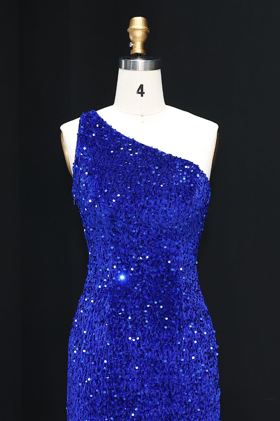 Royal Blue Sequin One-Shoulder Sheath Homecoming Dress RM111