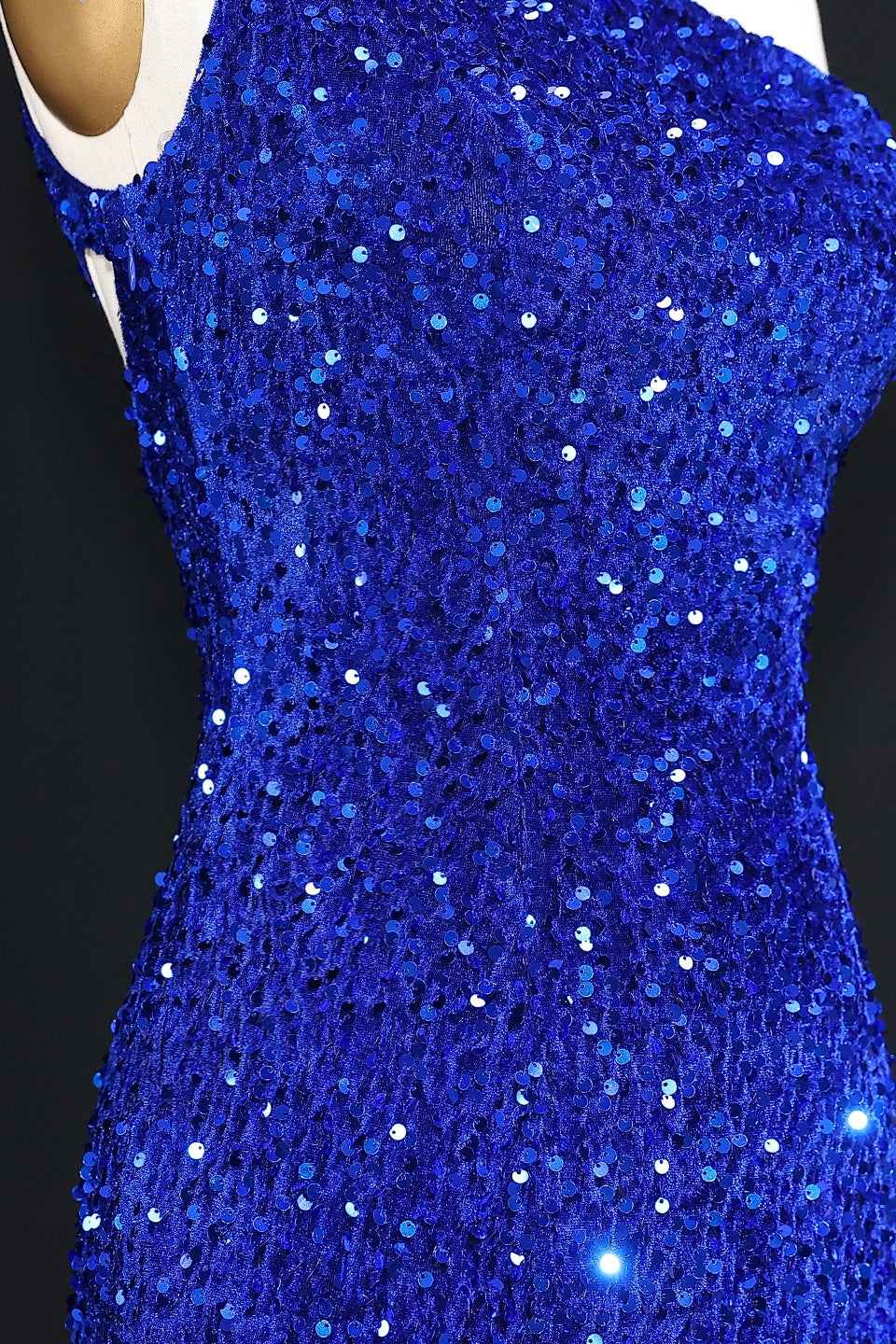 Royal Blue Sequin One-Shoulder Sheath Homecoming Dress RM111