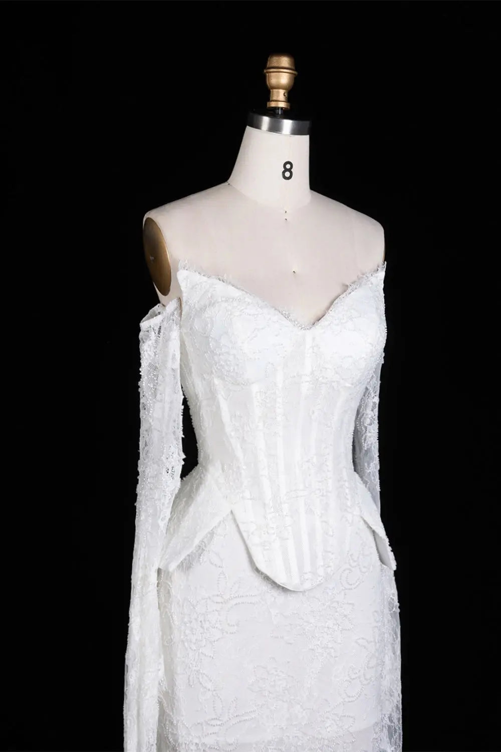 White Mesh Corset Peplum Evening Dress ST101 Sheer Fairy