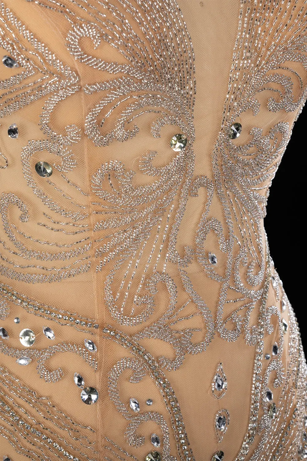 Nude Crystal Embellished Evening Gown SH026 Sheer Fairy