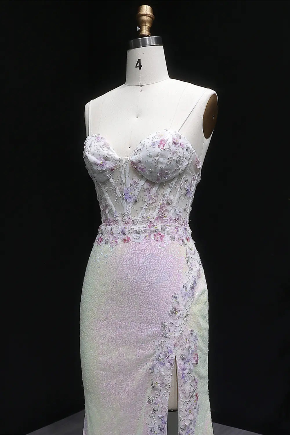 Sexy Split Side Backless Long Gradient Pink Prom Dress Party Gown SH061 Sheer Fairy