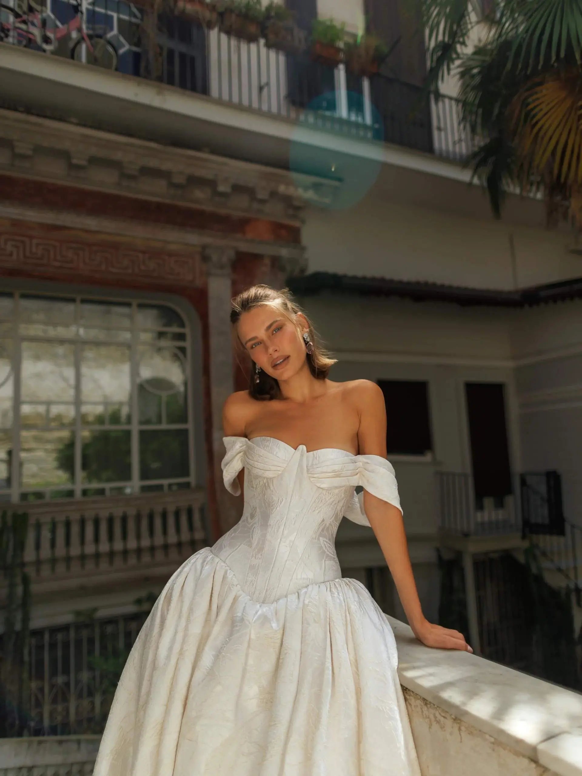 Off the Shoulder Sexy Sweetheart Bodice Satin Wedding Bridal Dress SW181 Sheer Fairy
