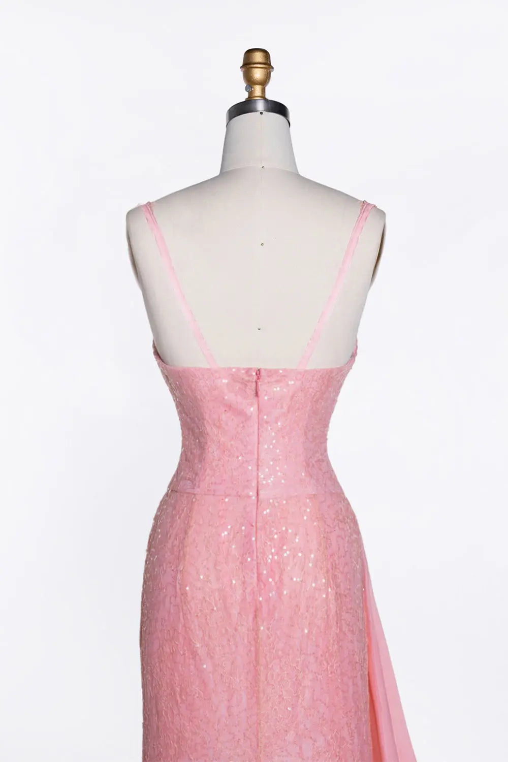 Pink Spaghetti Strap Corset Evening Dress ST105 Sheer Fairy
