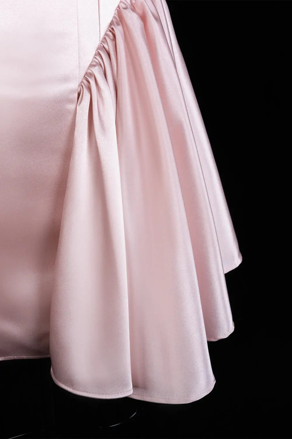 Blush Pink Satin Spaghetti Strap Mini Homecoming Dress RM187 Sheer Fairy