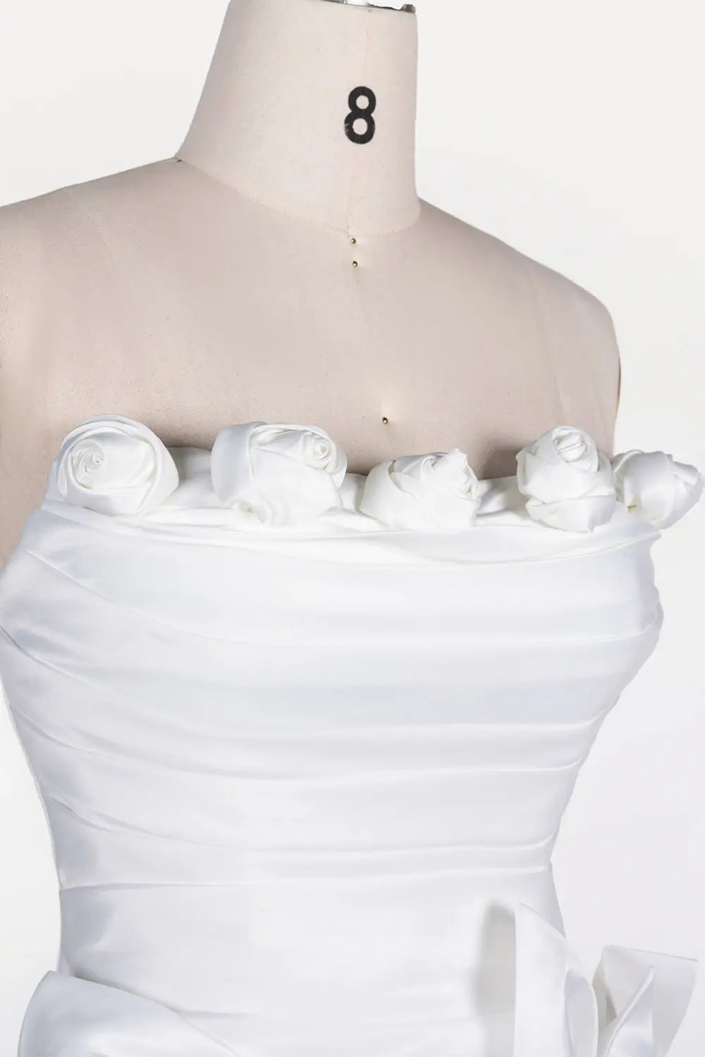 White 3D Flower Strapless Evening Dress ST109 Sheer Fairy