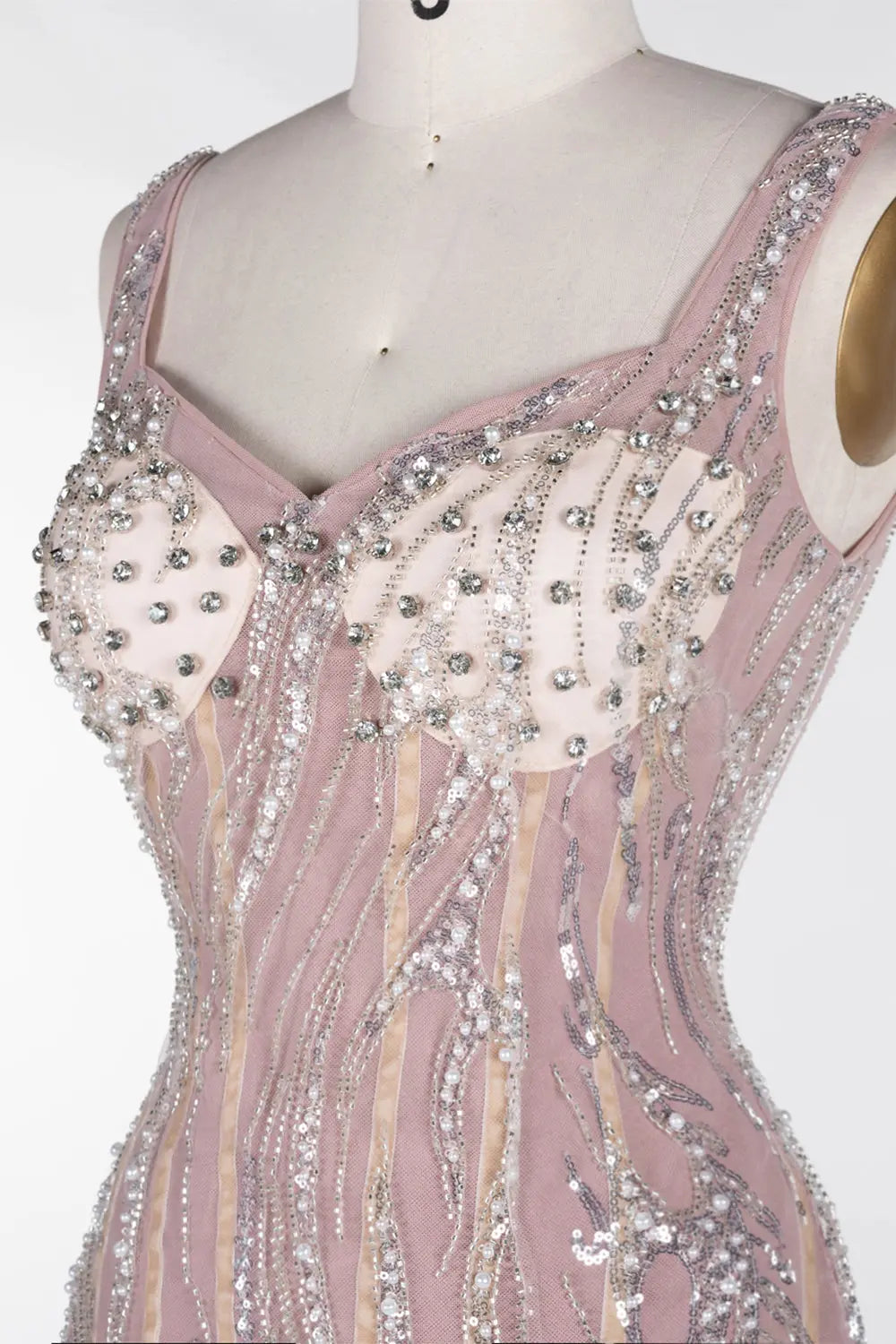 Pink Sequin Feather Bodycon Mini Dress ST115 Sheer Fairy